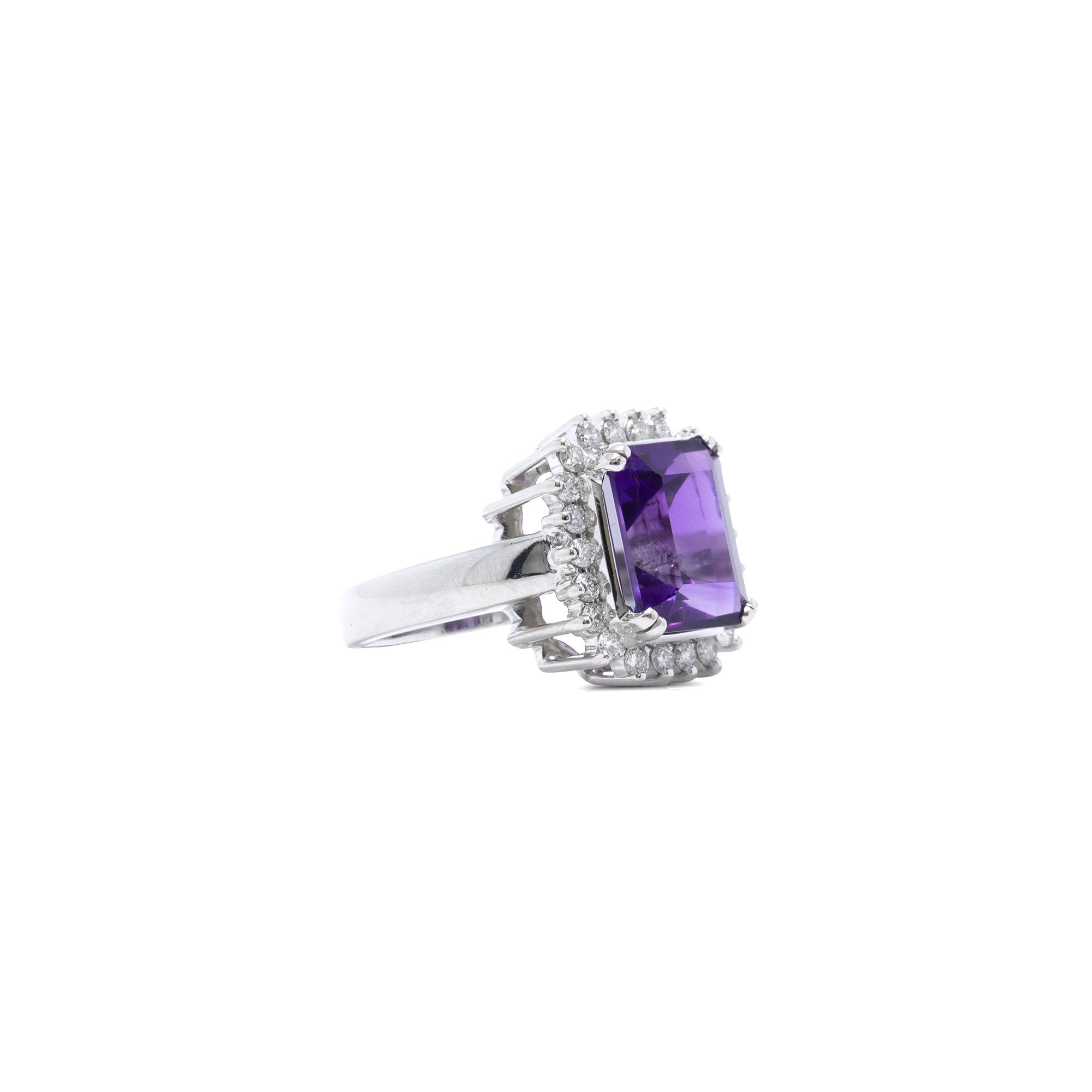 Amethyst and Diamond Cocktail Ring