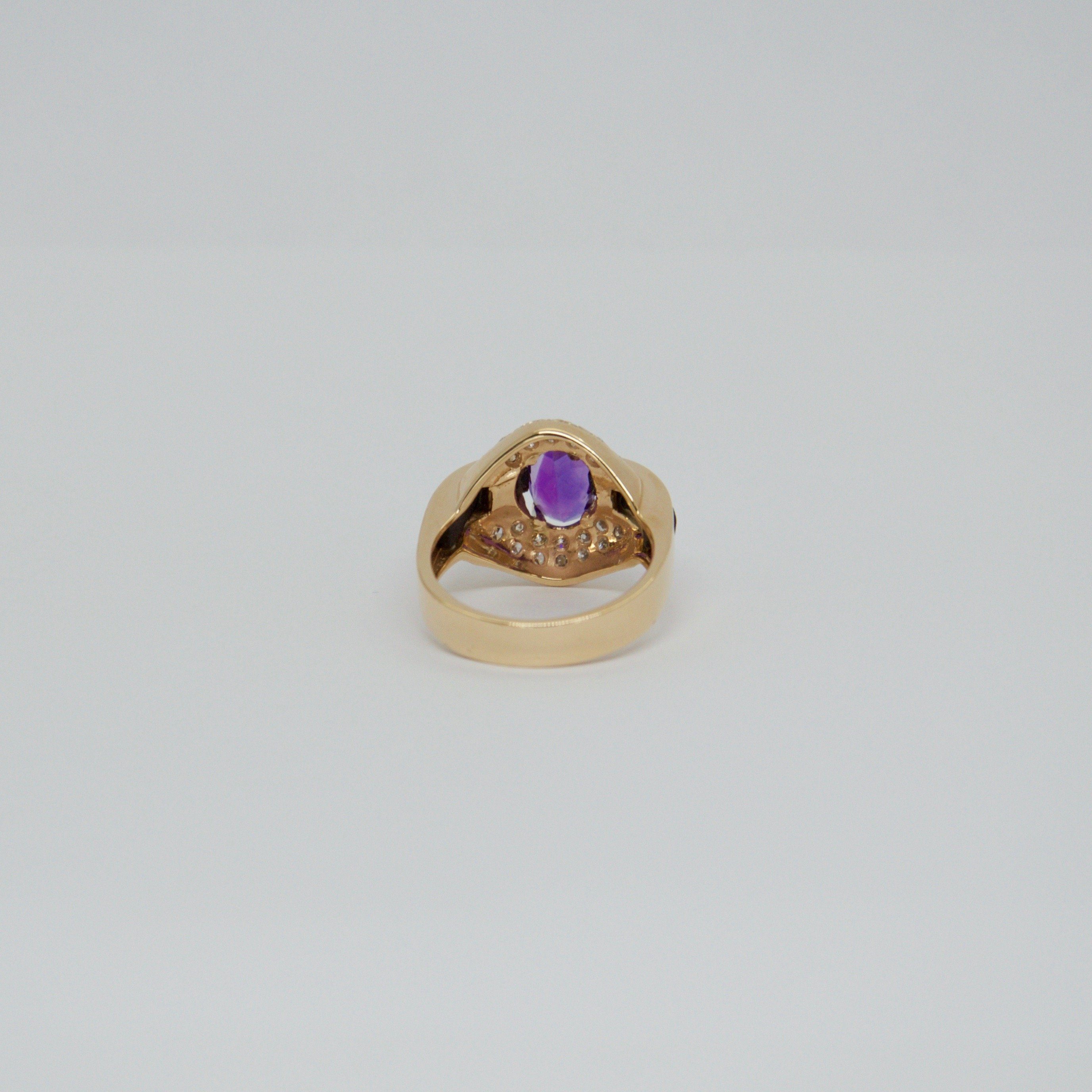 Amethyst and Diamond Cocktail Ring