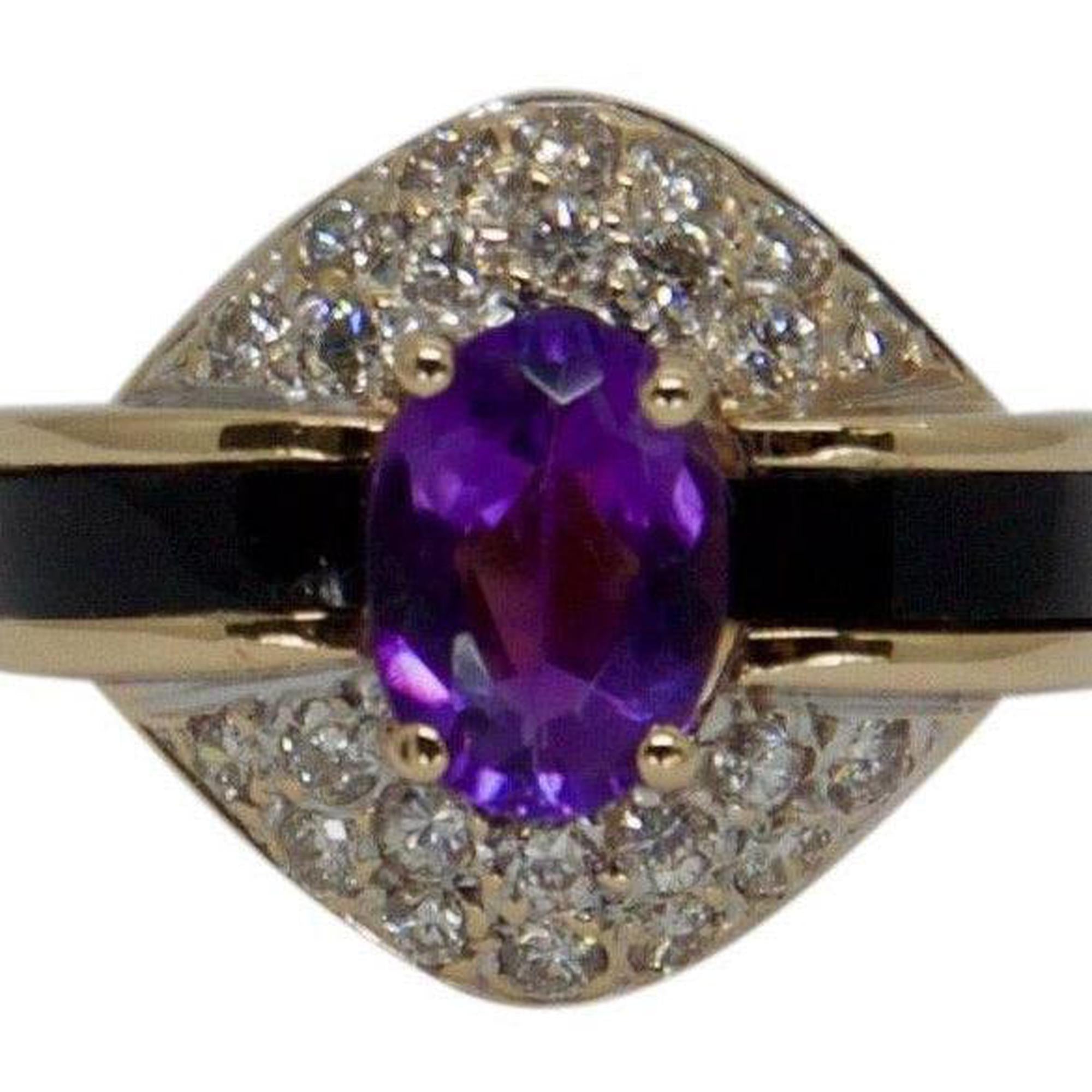 Amethyst and Diamond Cocktail Ring