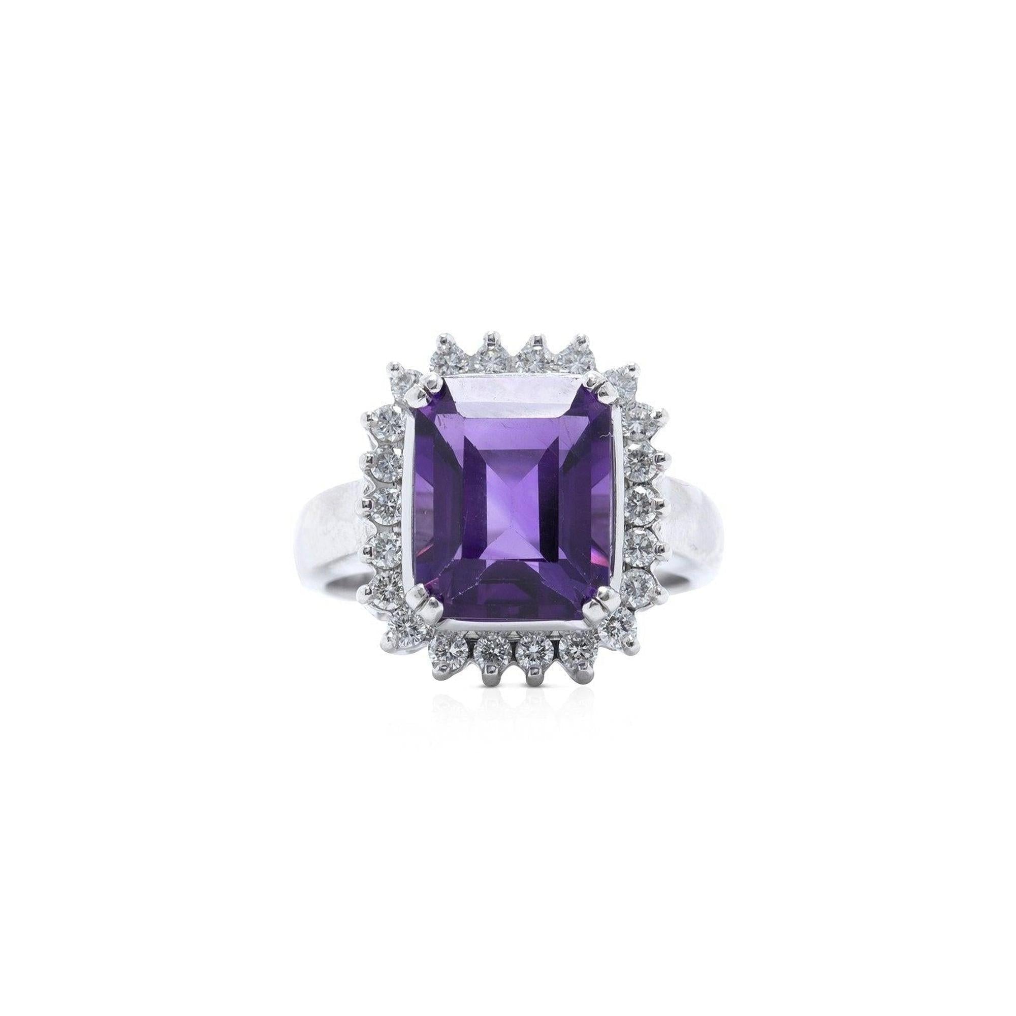 Amethyst and Diamond Cocktail Ring