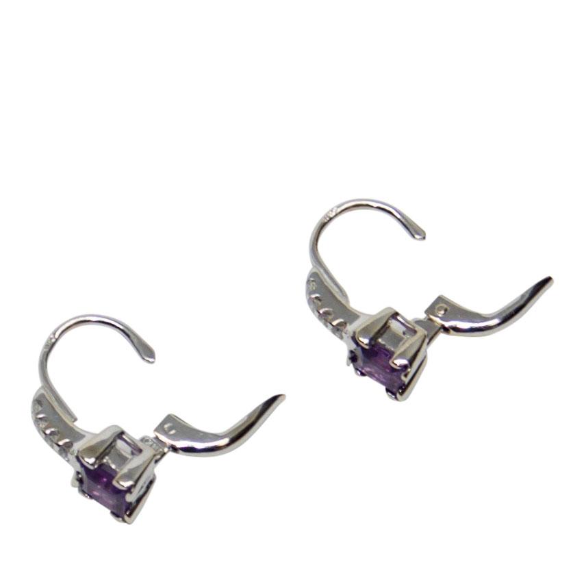 Amethyst and Diamond Earrings
