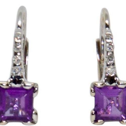 Amethyst and Diamond Earrings