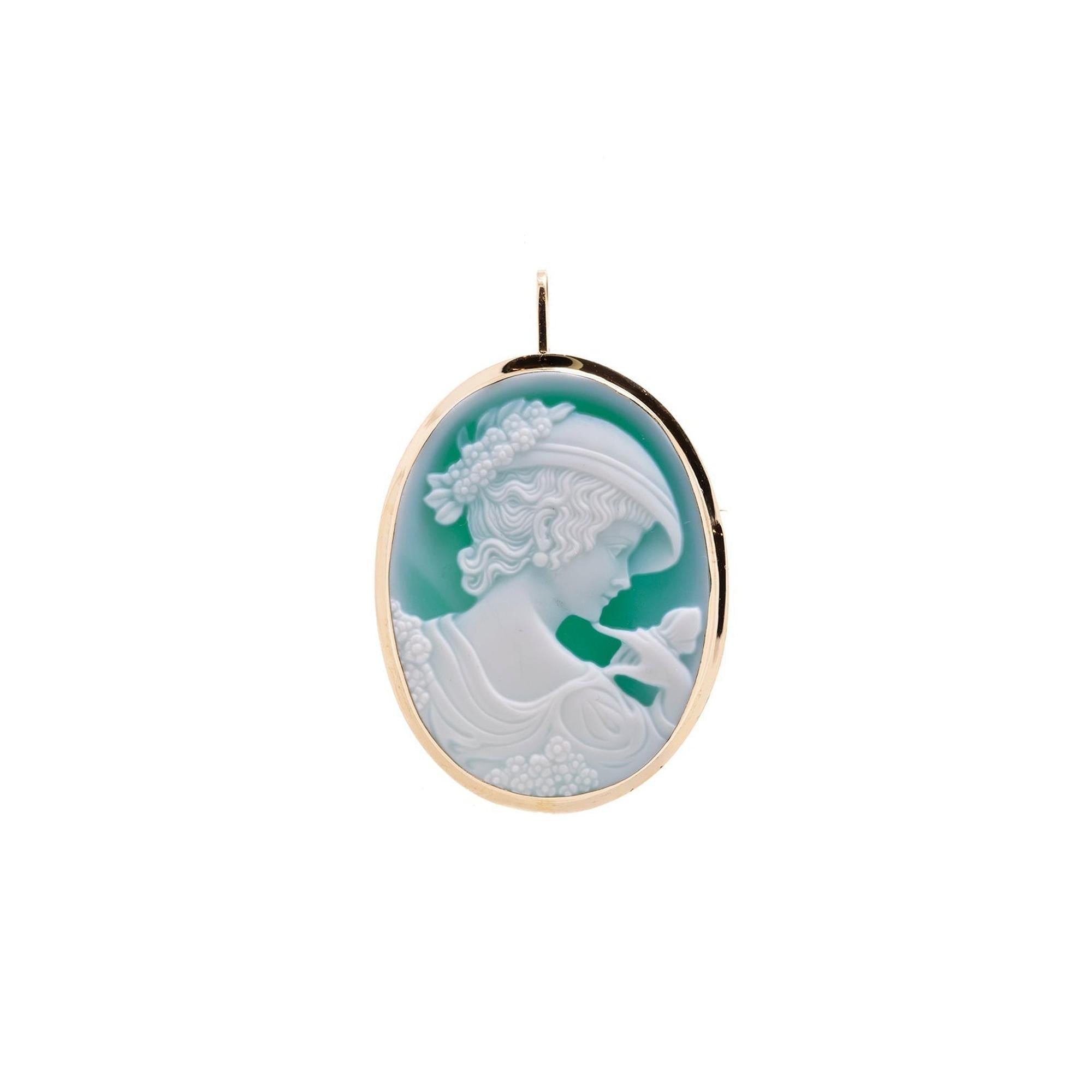 Antique 18k Gold Cameo Brooch/Pendant