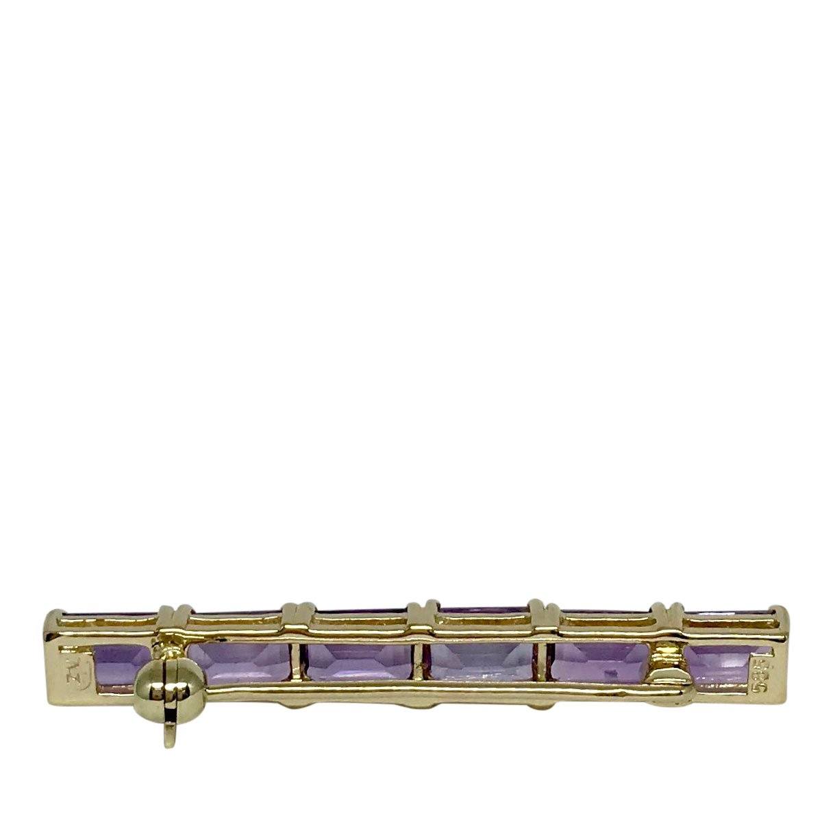 Antique Amethyst Bar Brooch
