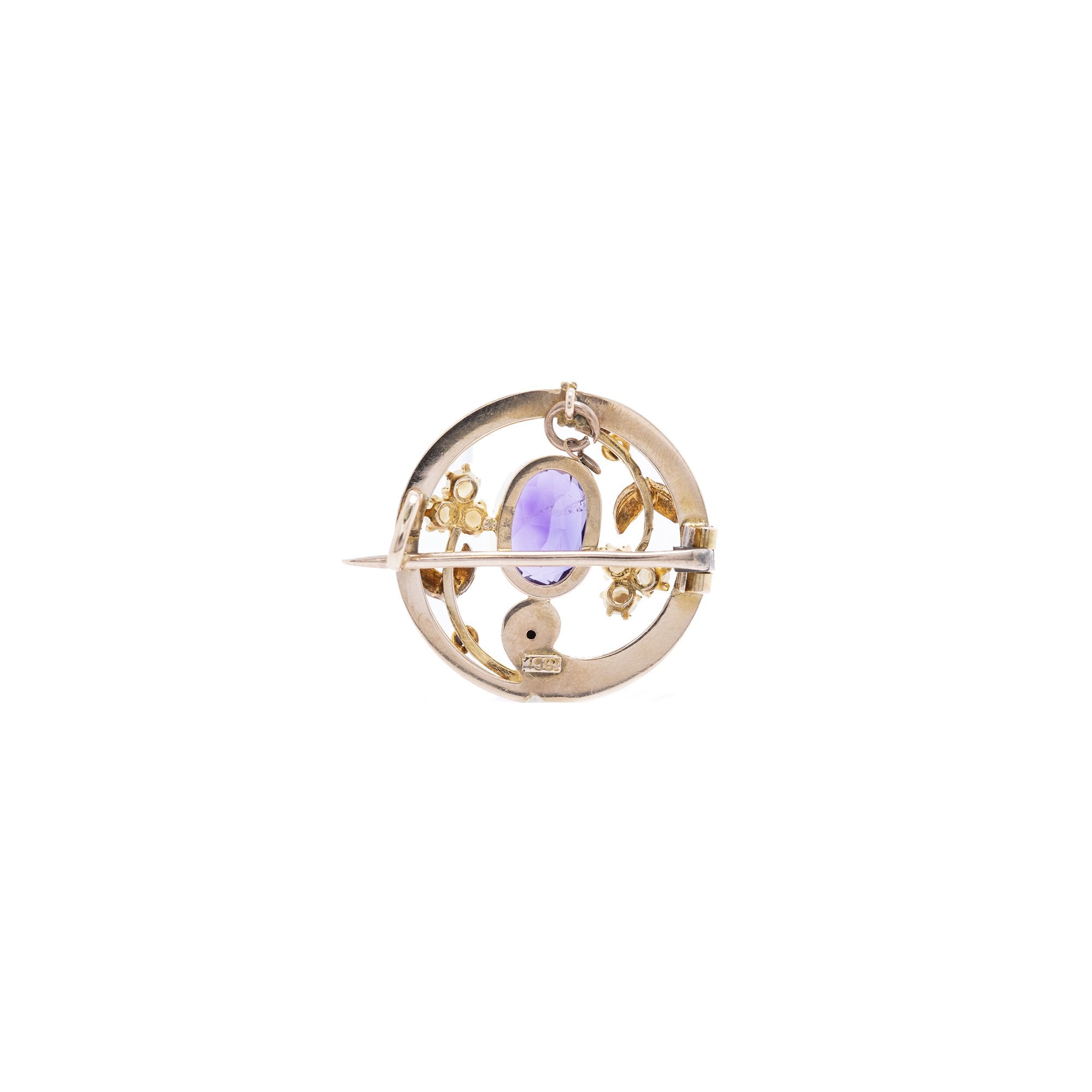 Antique Amethyst and Pearl Brooch/Pendant