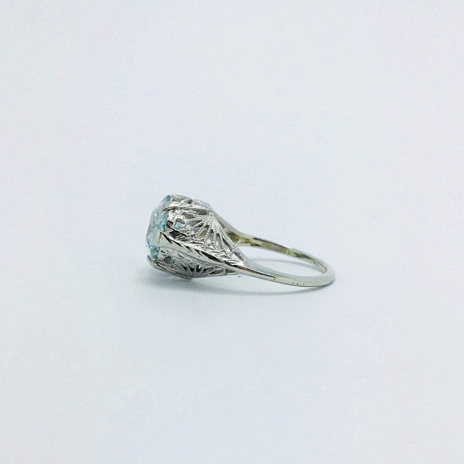 Antique Aquamarine Solitaire Ring