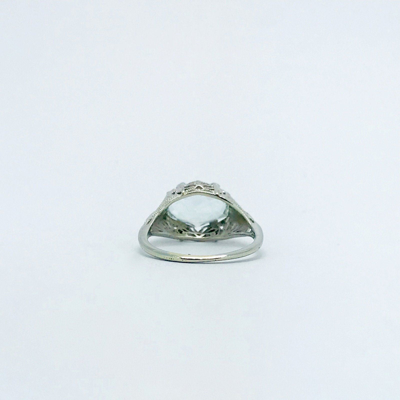 Antique Aquamarine Solitaire Ring