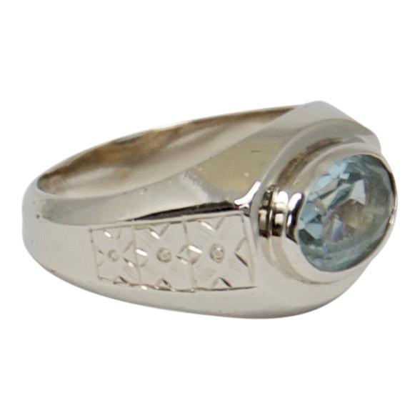 Antique Aquamarine Solitaire Ring