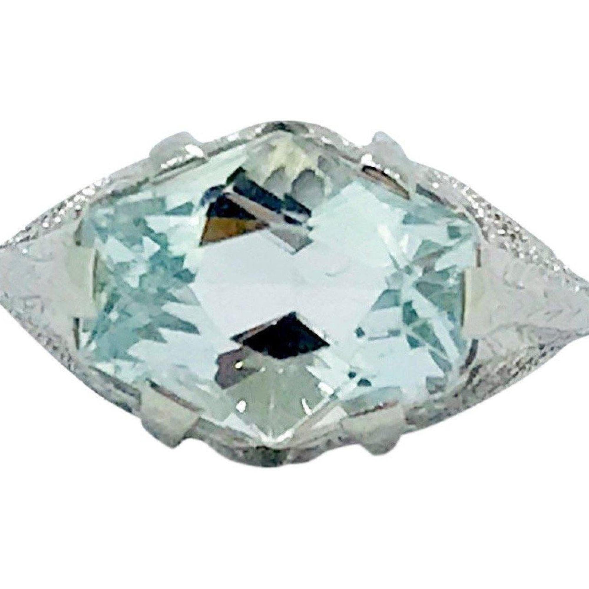 Antique Aquamarine Solitaire Ring