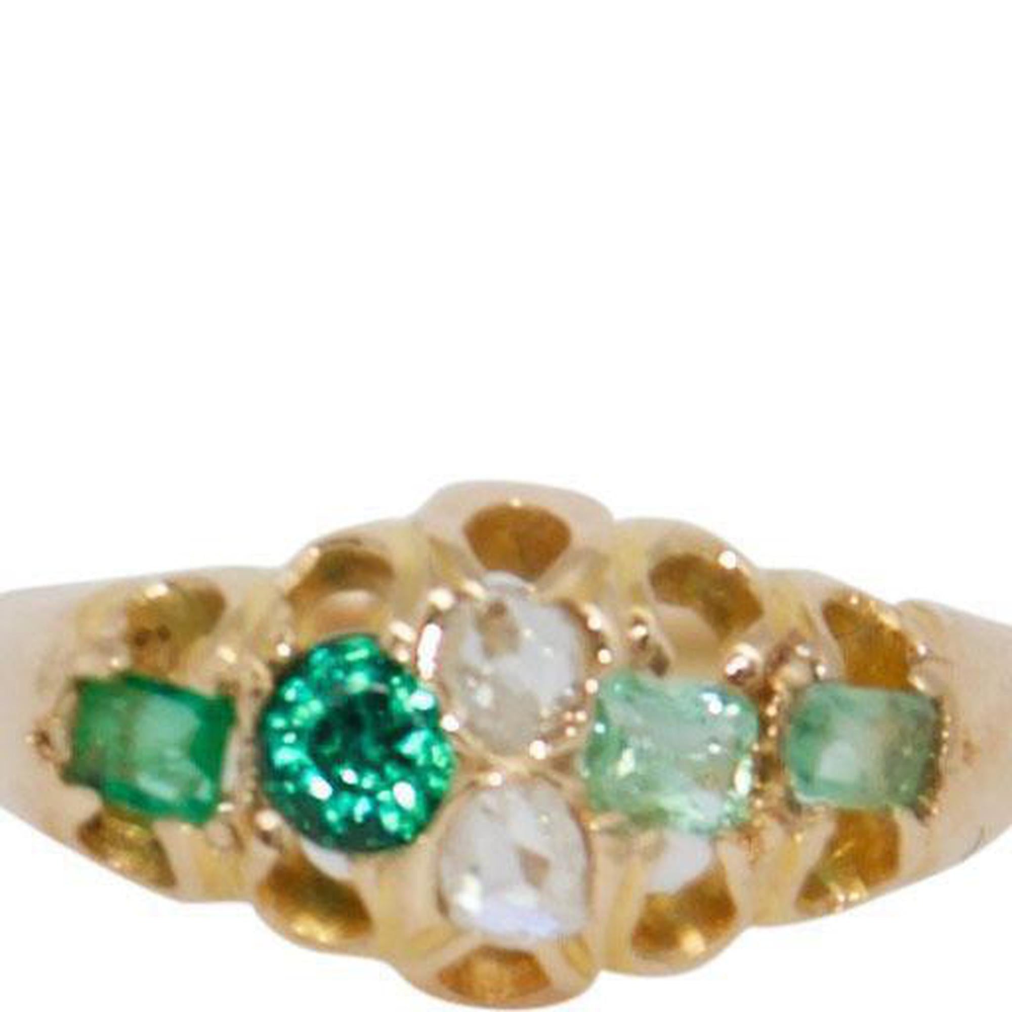 Antique Art Deco Emerald & Diamond Ring