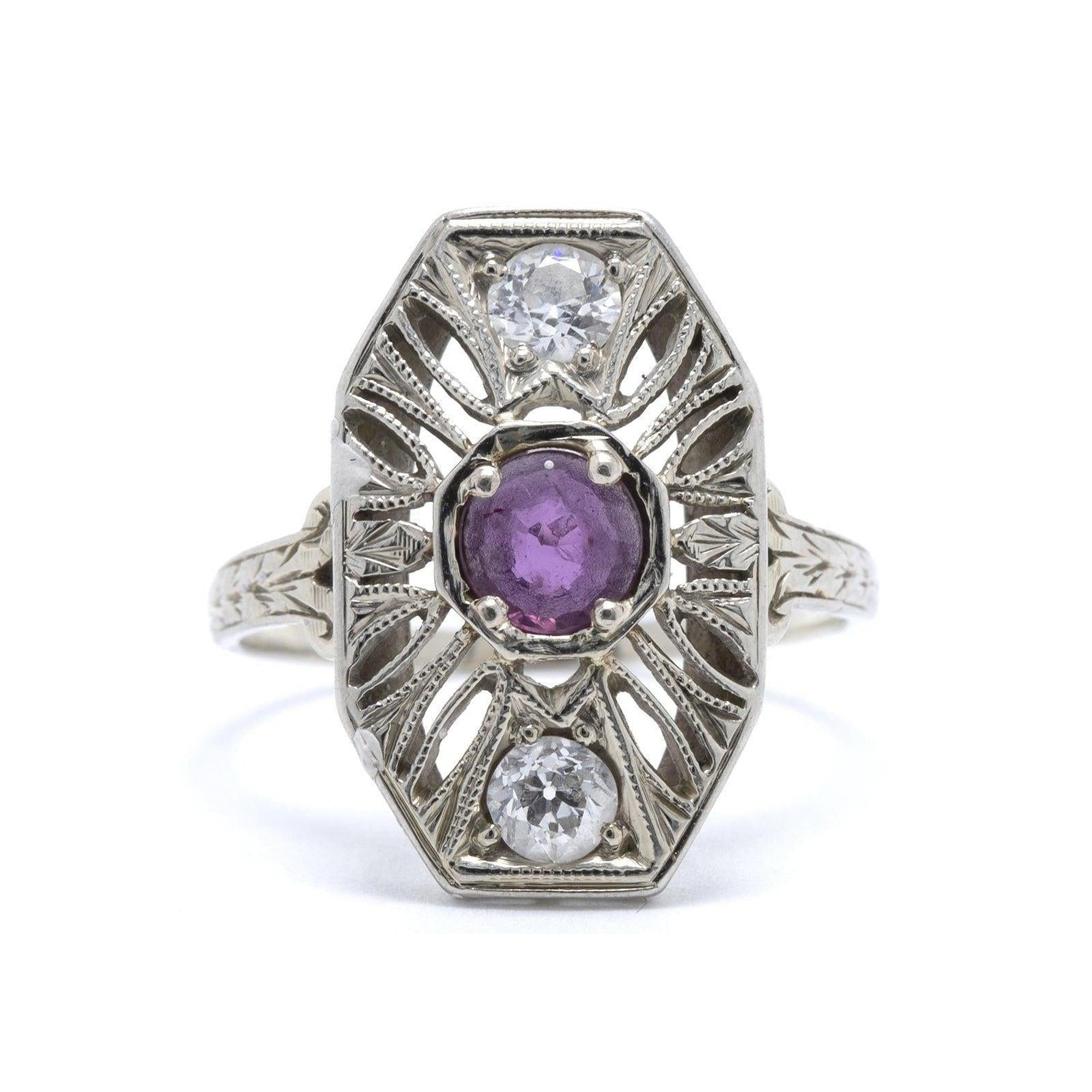 Antique Art Deco Ruby & Diamond Ring
