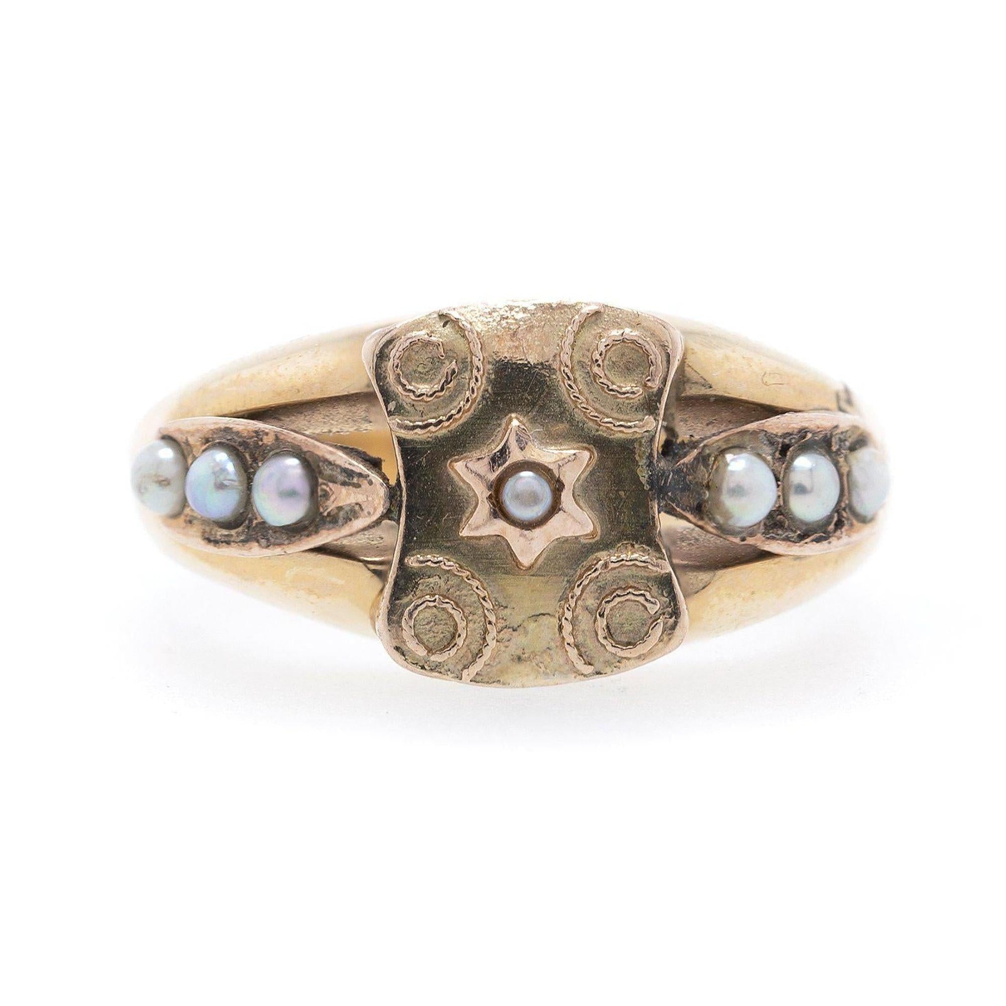Antique Art Deco Seed Pearl Ring
