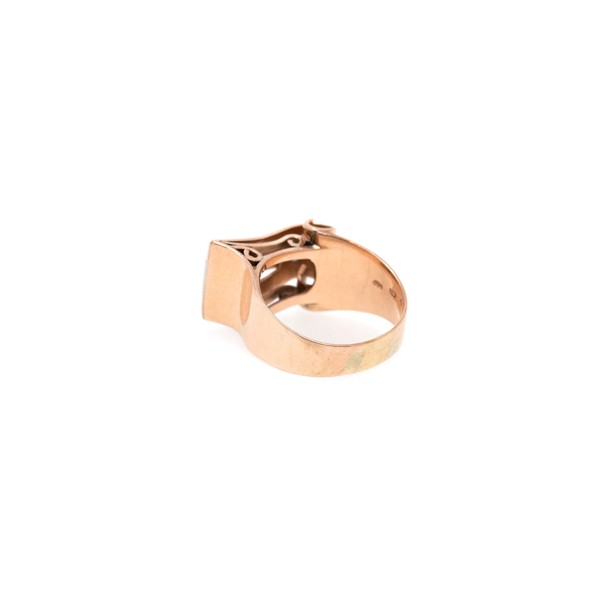 Antique Art Decot 14k Rose Gold Diamond Ring