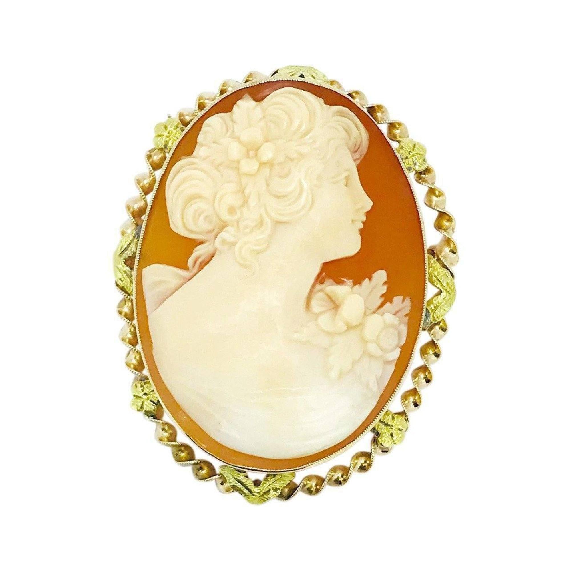 Antique Cameo Brooch Pendant