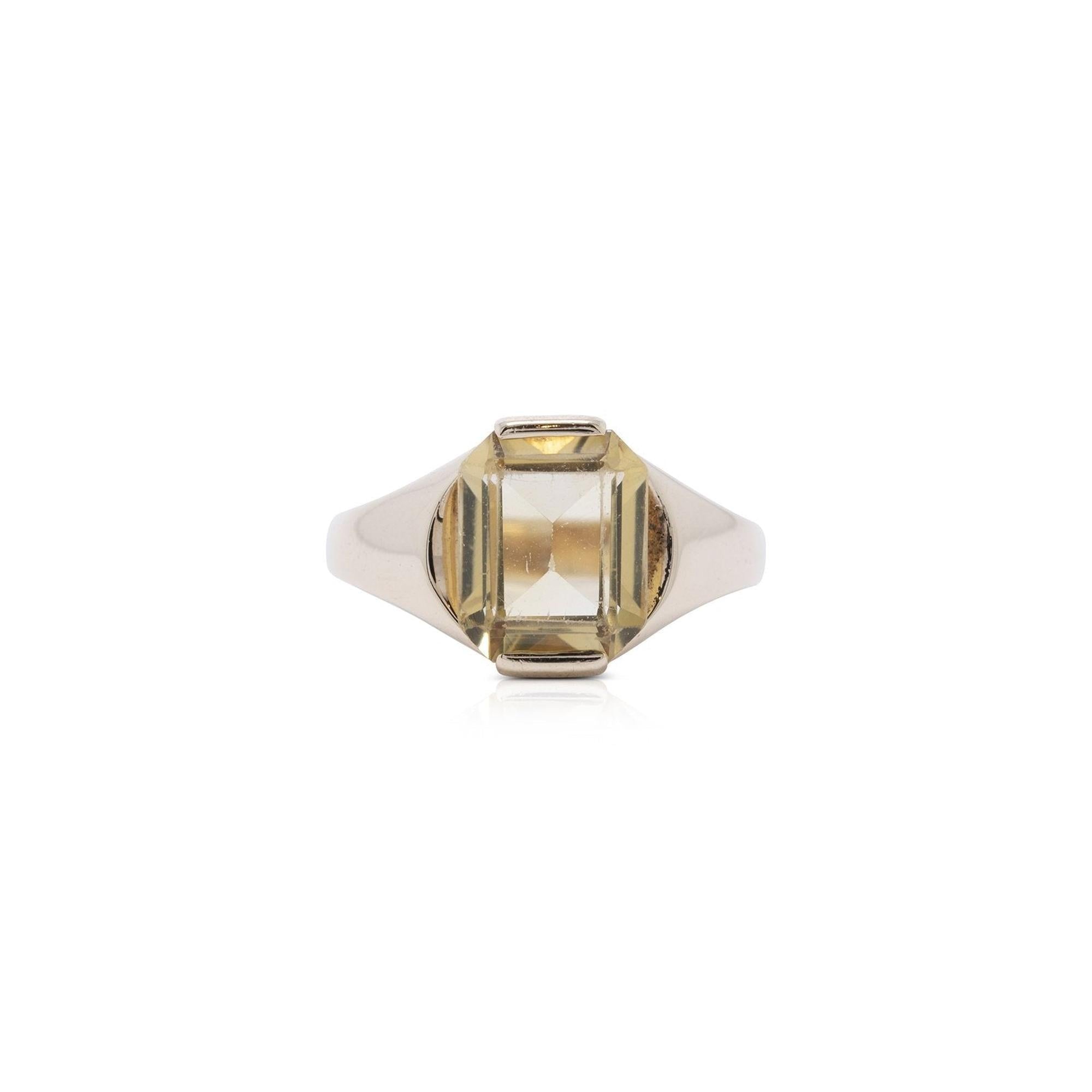 Antique Citrine Solitaire Ring