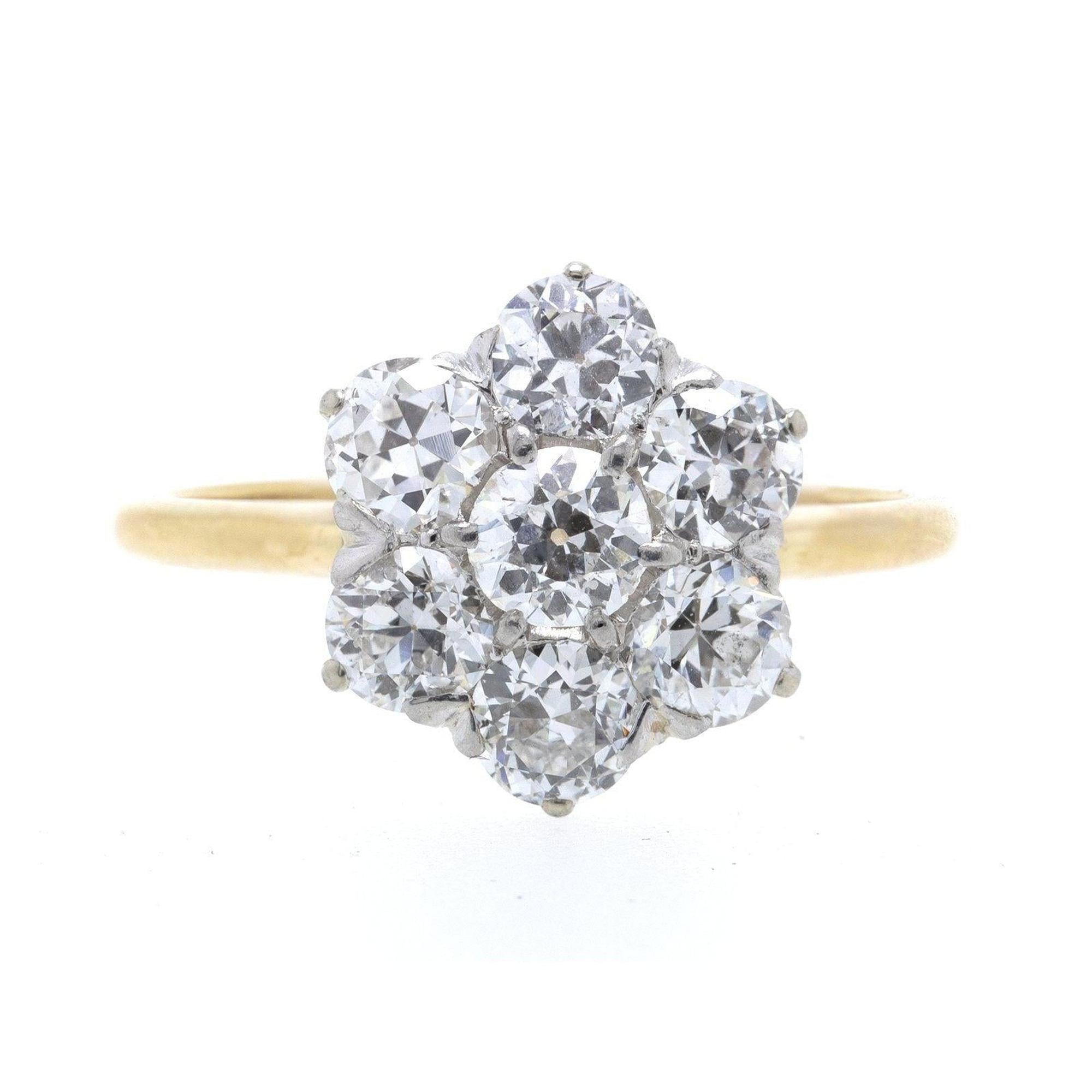 Antique Diamond Cluster Ring