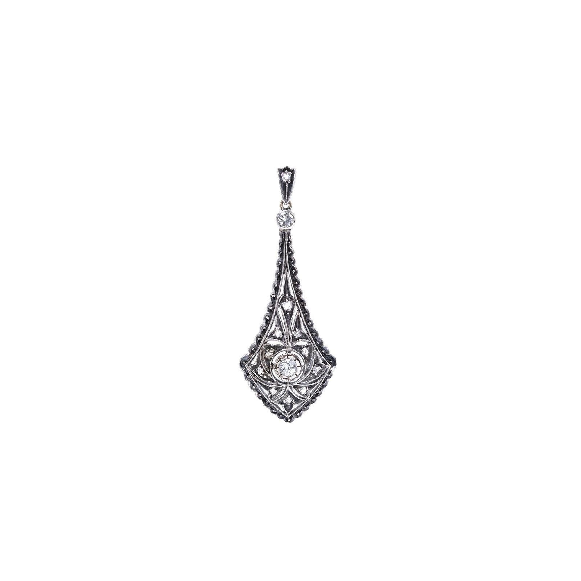 Antique Diamond Drop Pendant