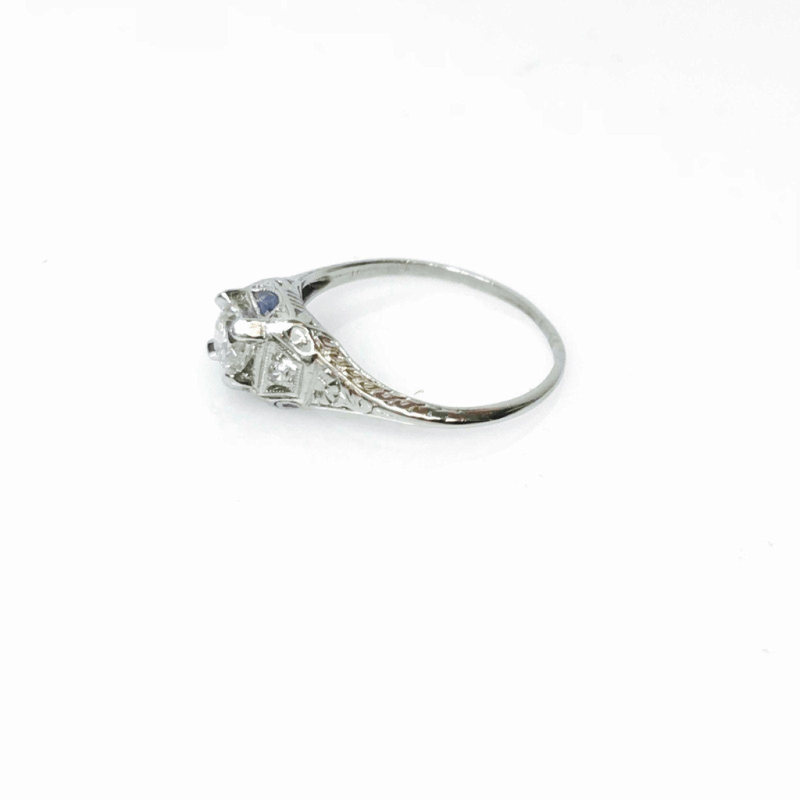 Antique Diamond and Sapphire Ring