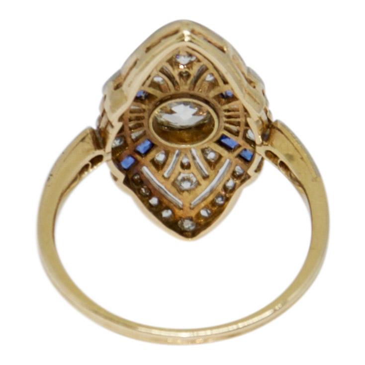 Antique Diamond and Sapphire Ring