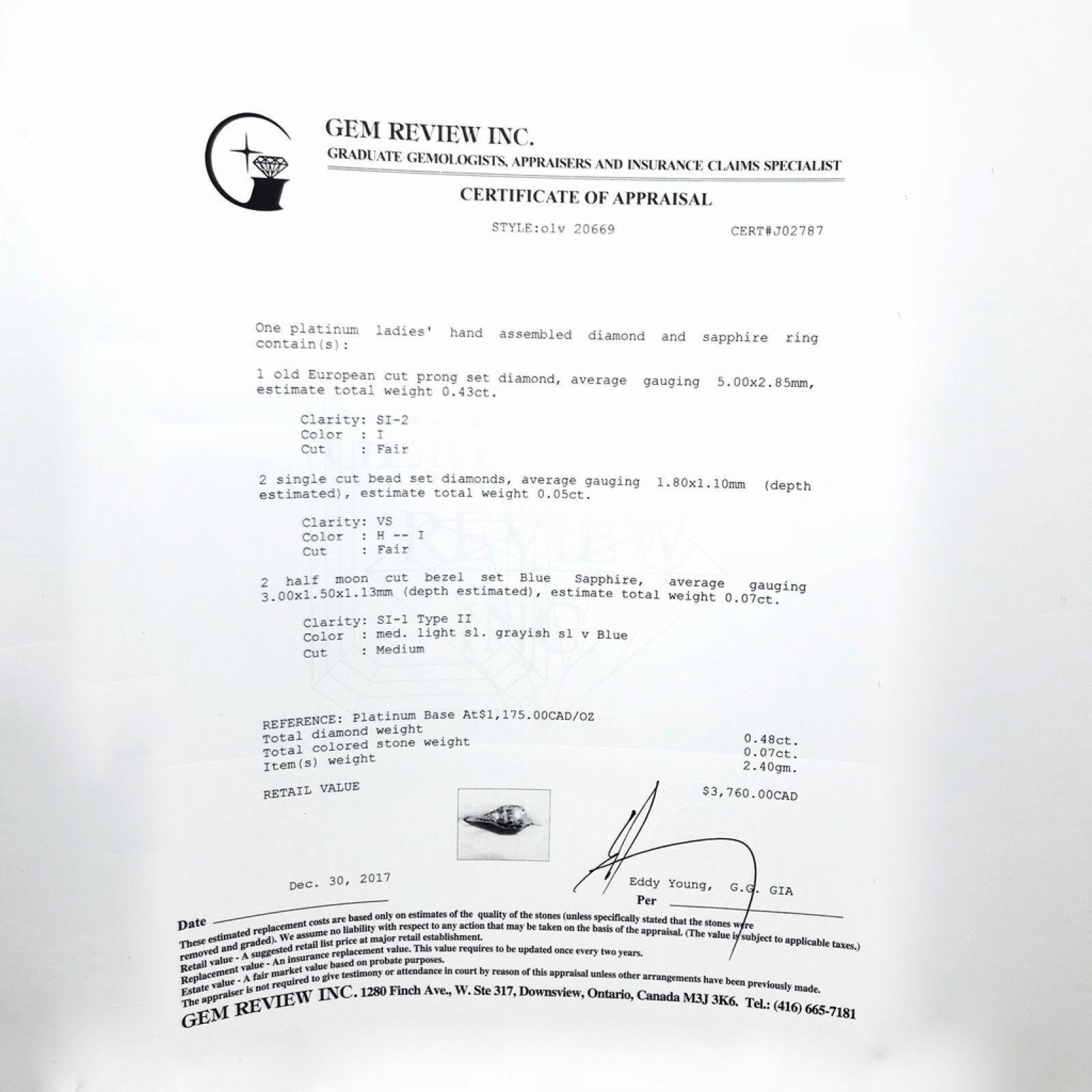 Antique Diamond and Sapphire Ring