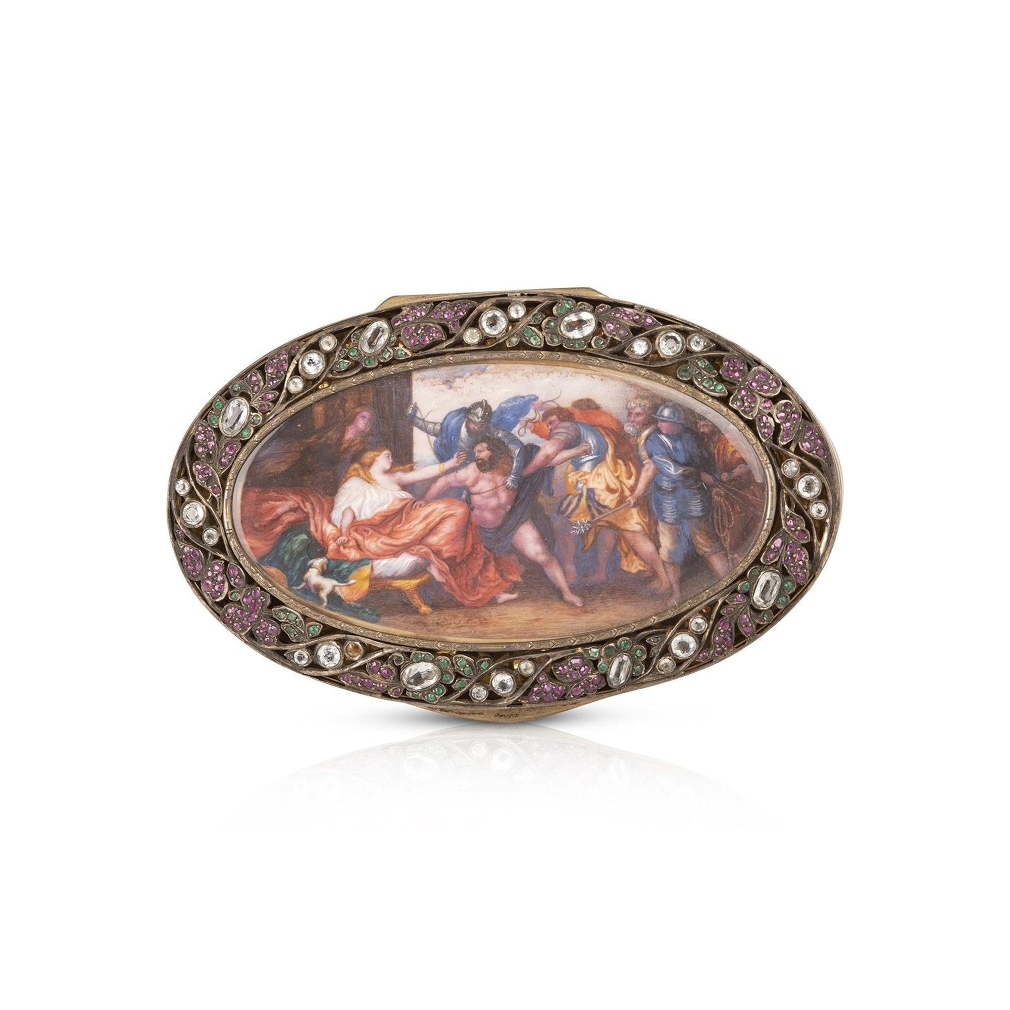 Antique Emerald & Sapphire Silver Box