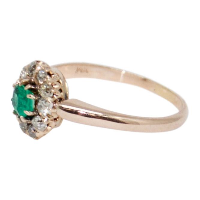 Antique Emerald and Diamond Ring