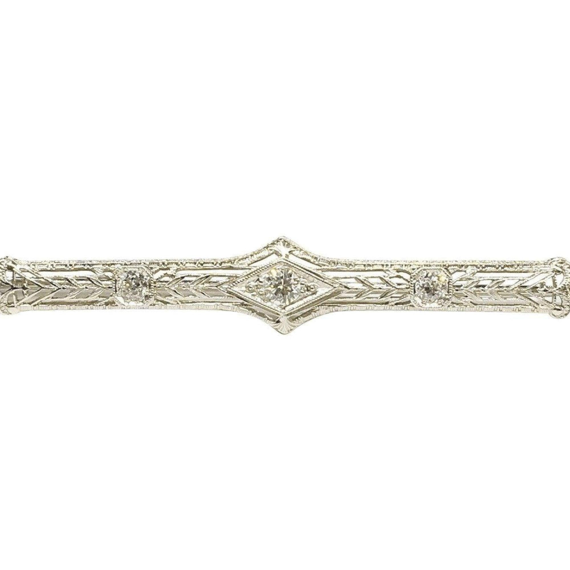 Antique Filigree Diamond Brooch