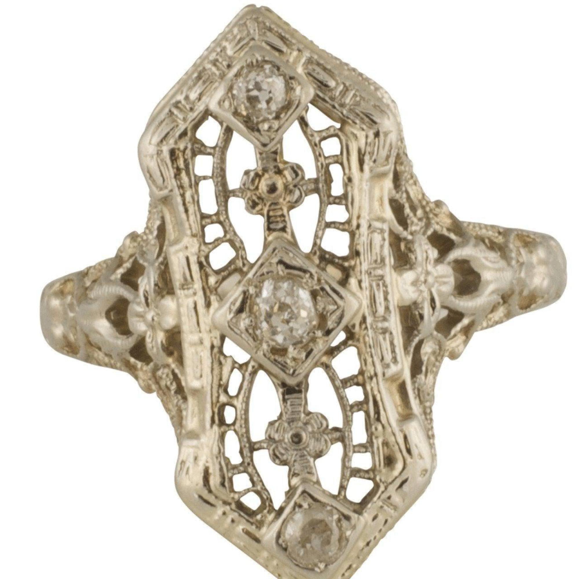 Antique Filigree Diamond Ring