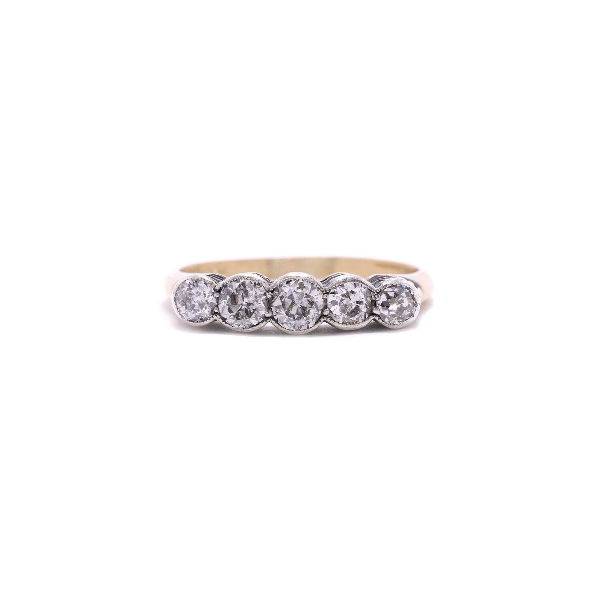 Antique Five Diamond Band Ring