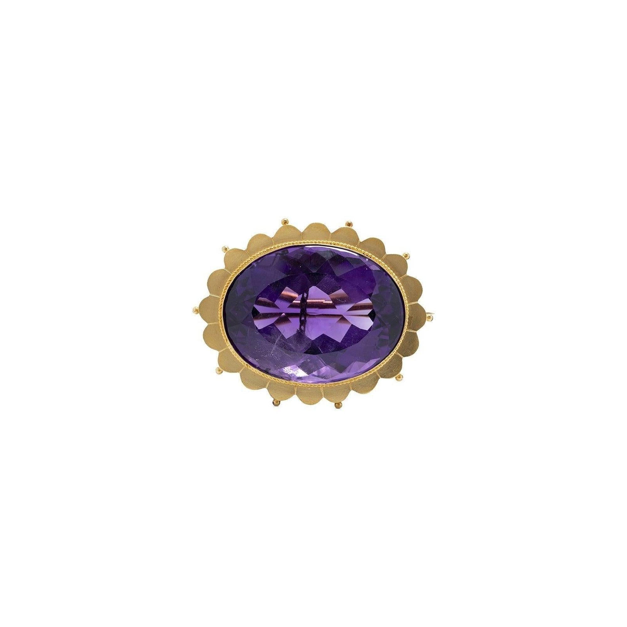 Antique Frame Amethyst Brooch
