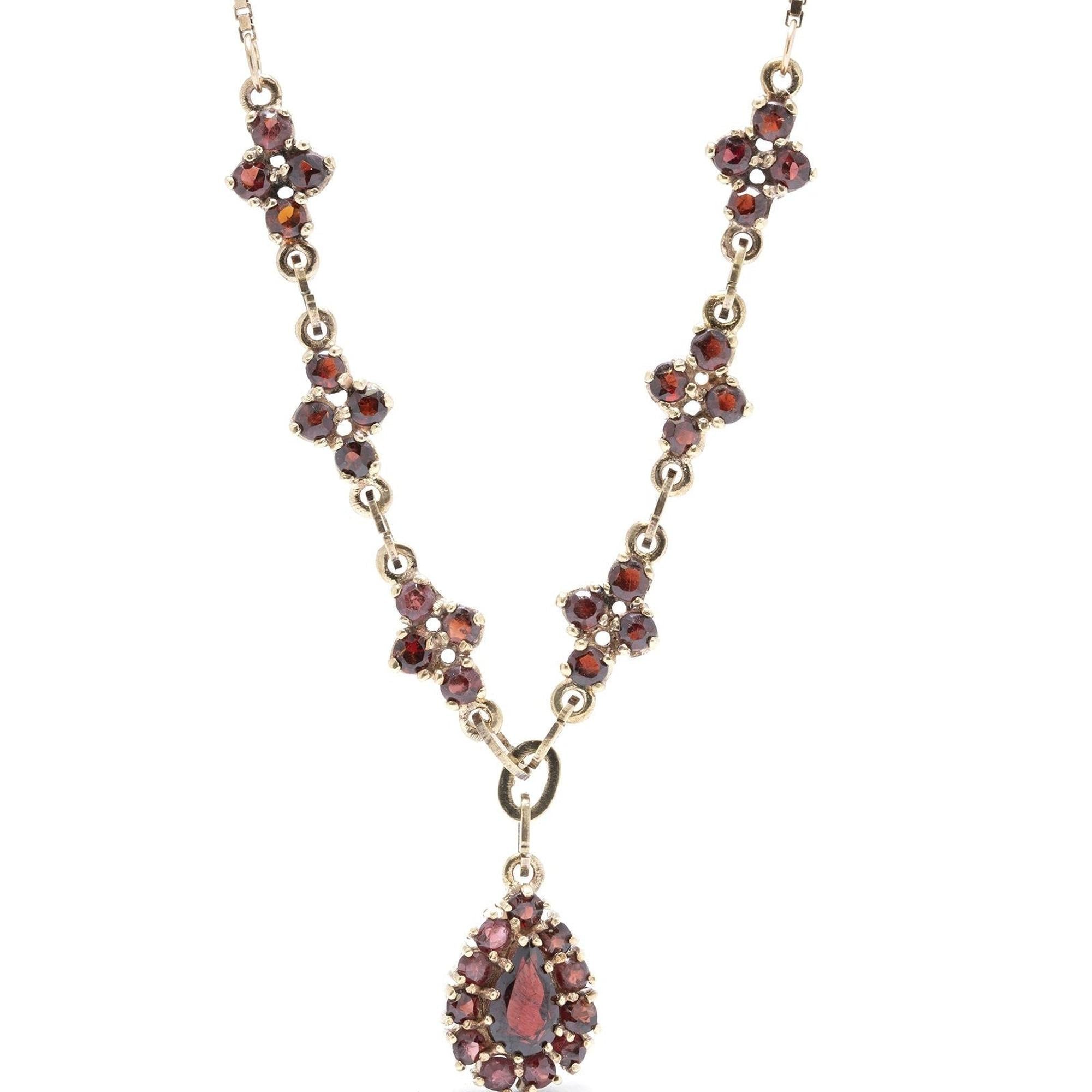 Antique Garnet Lariat Necklace