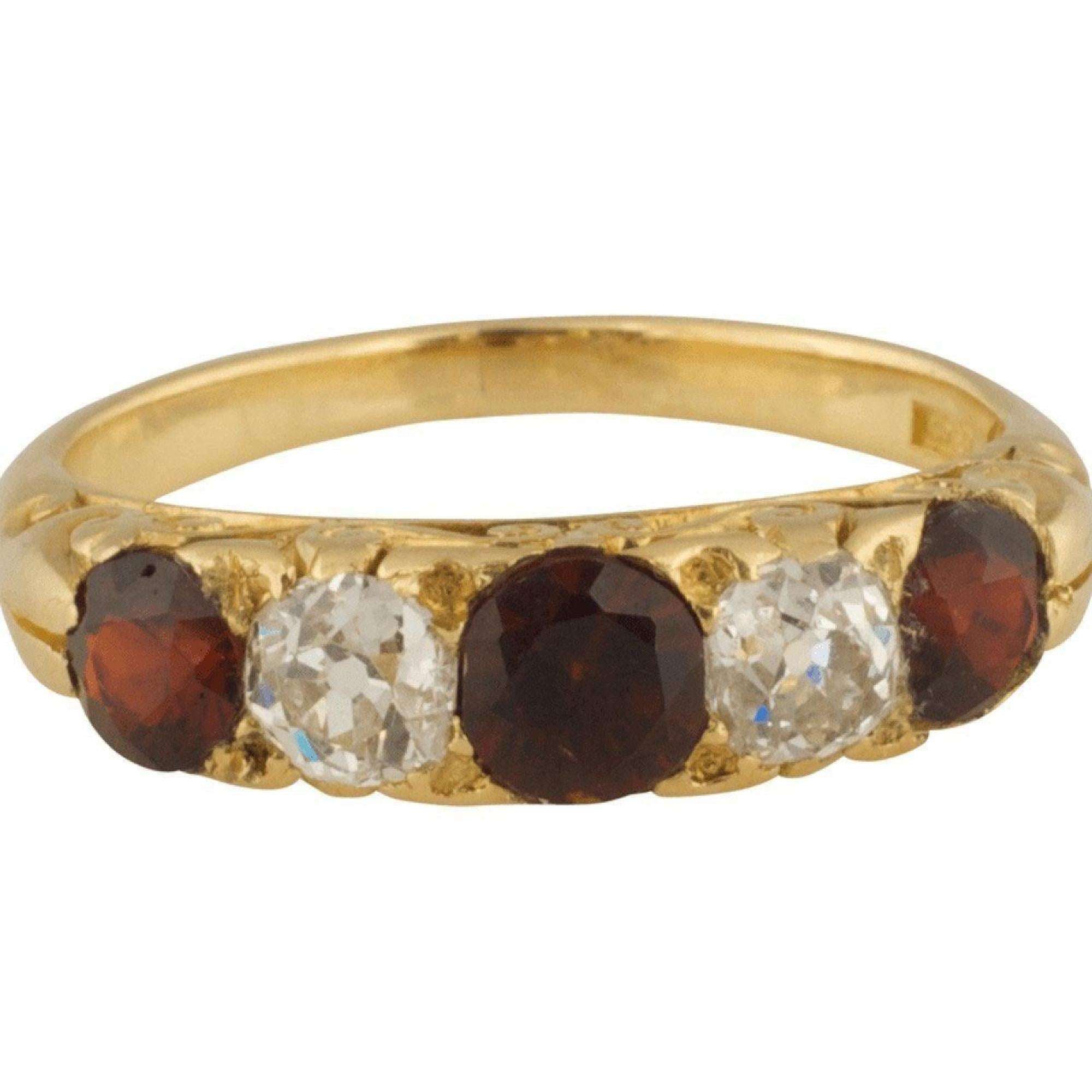 Antique Garnet and Diamond Ring