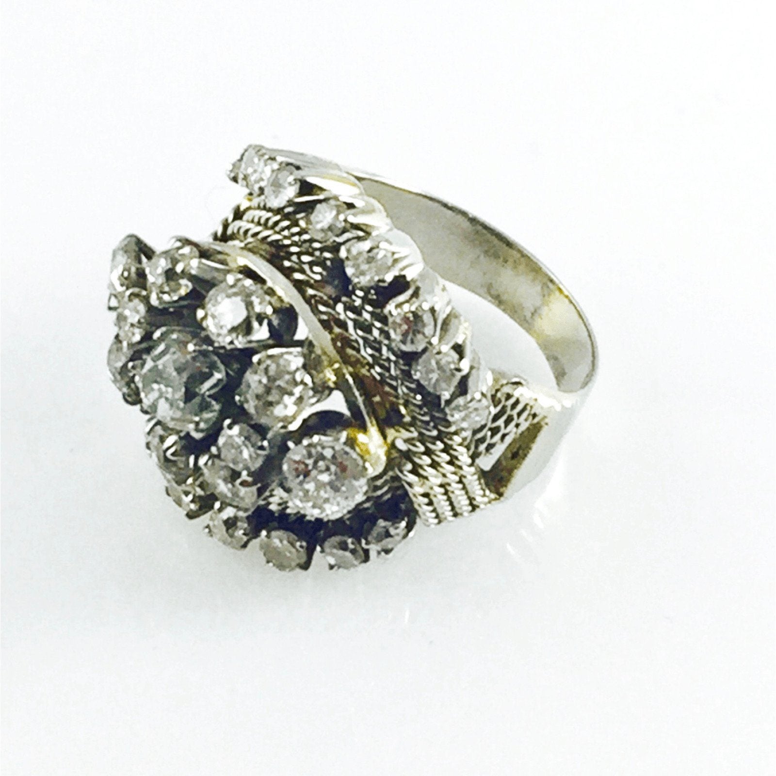 Antique Hand Assembled Diamond Cluster Ring