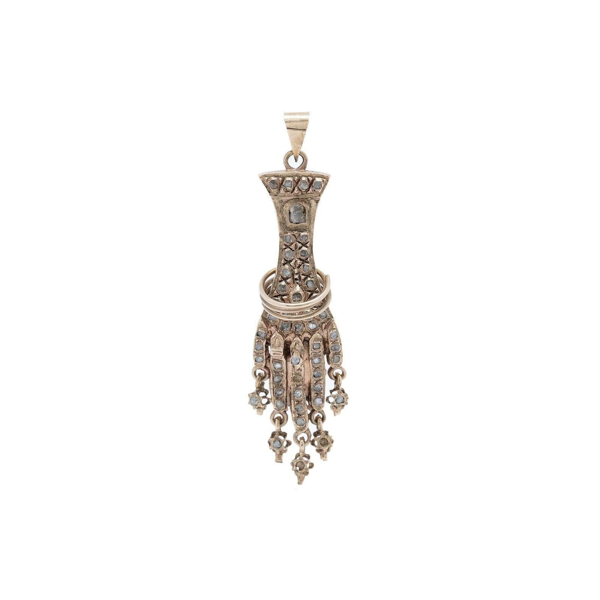 Antique Hand Design Diamond Pendant