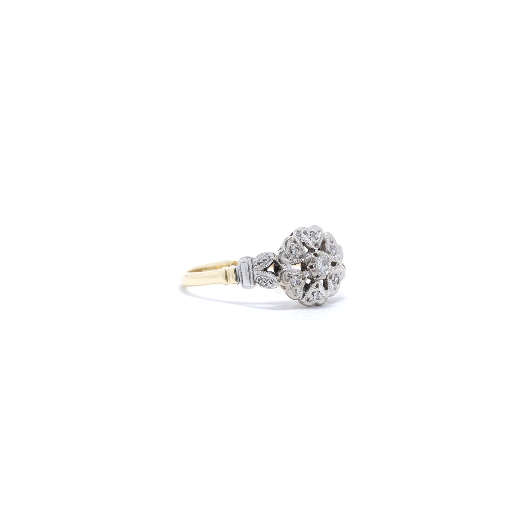 Antique Hearts Diamond Ring