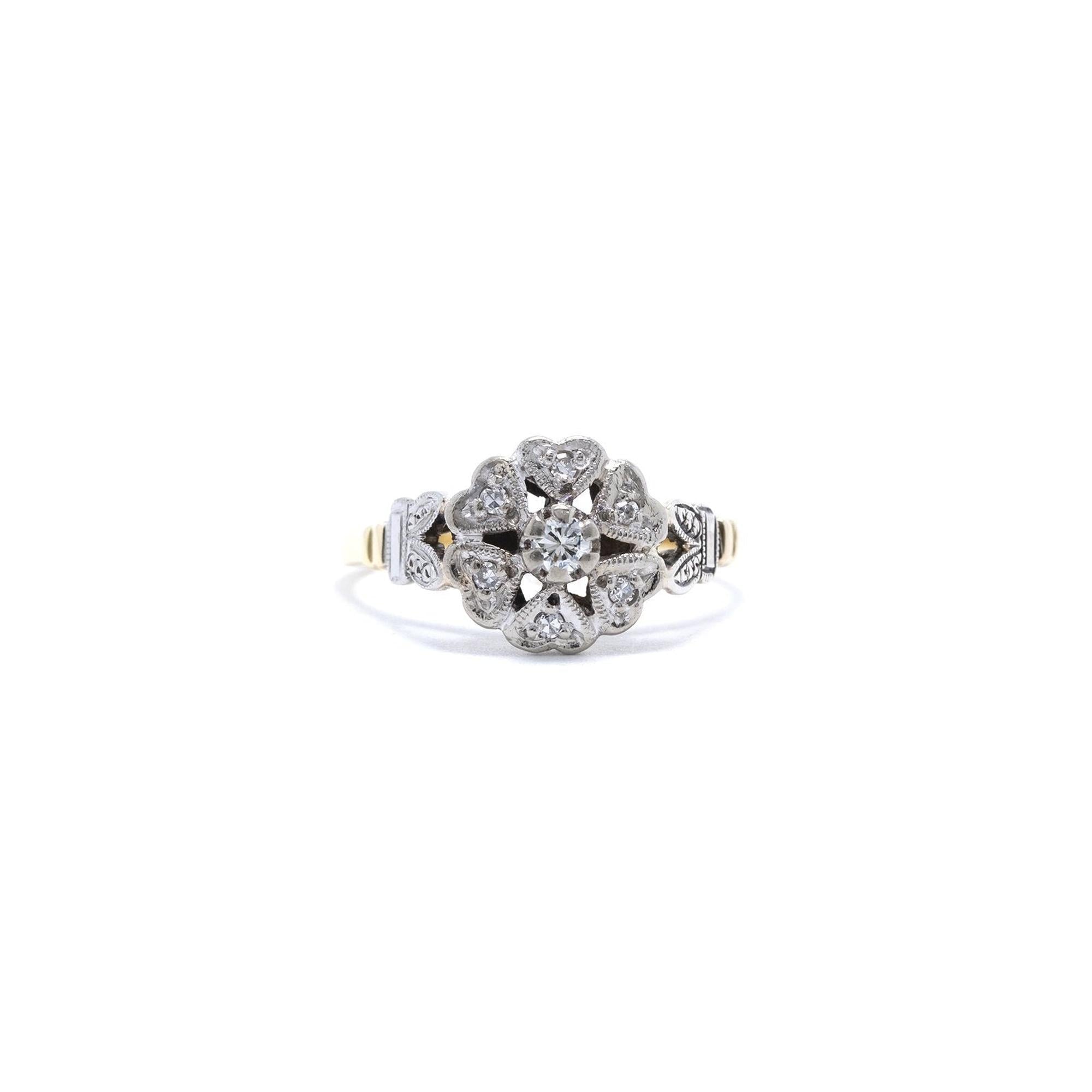 Antique Hearts Diamond Ring