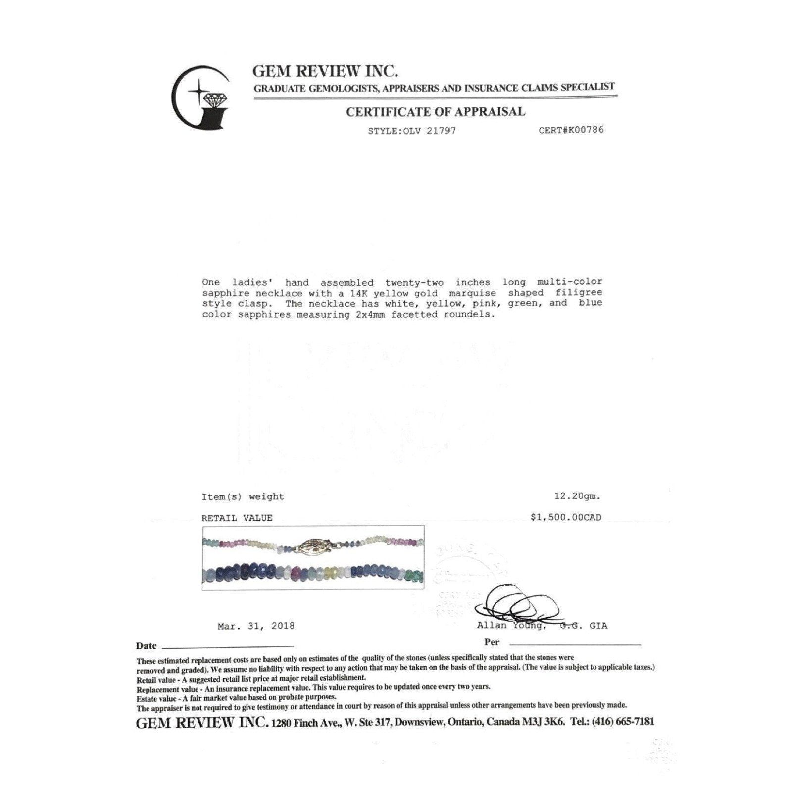 Antique Multi-Color Sapphire Necklace