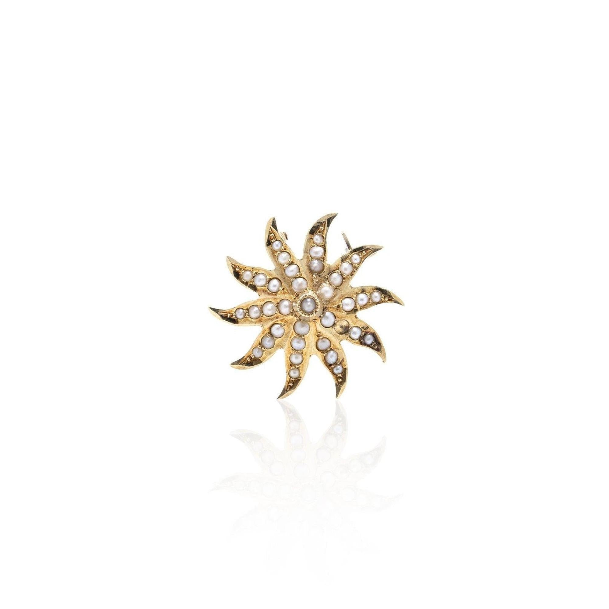 Antique Pearl Starburst Brooch/Pendant