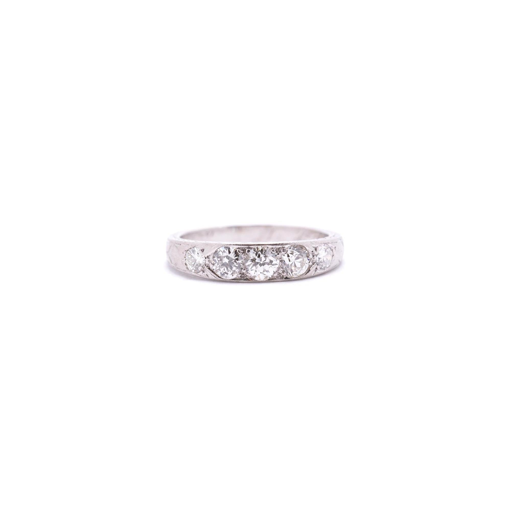 Antique Platinum Art Deco Diamond Band Ring