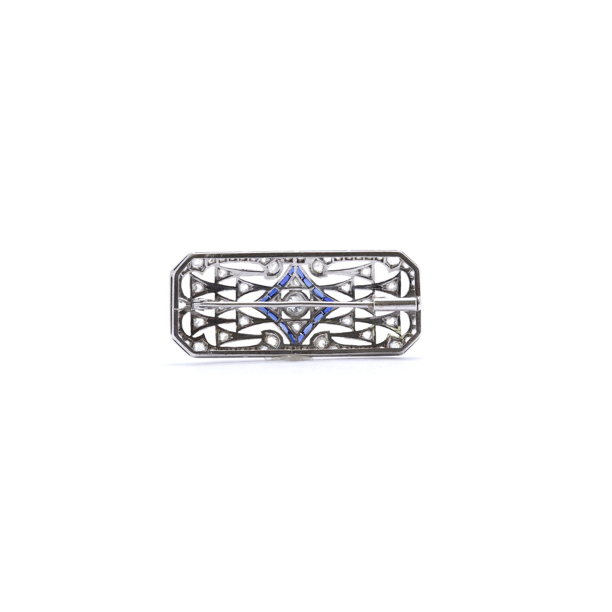 Antique Platinum Art Deco Diamond Brooch