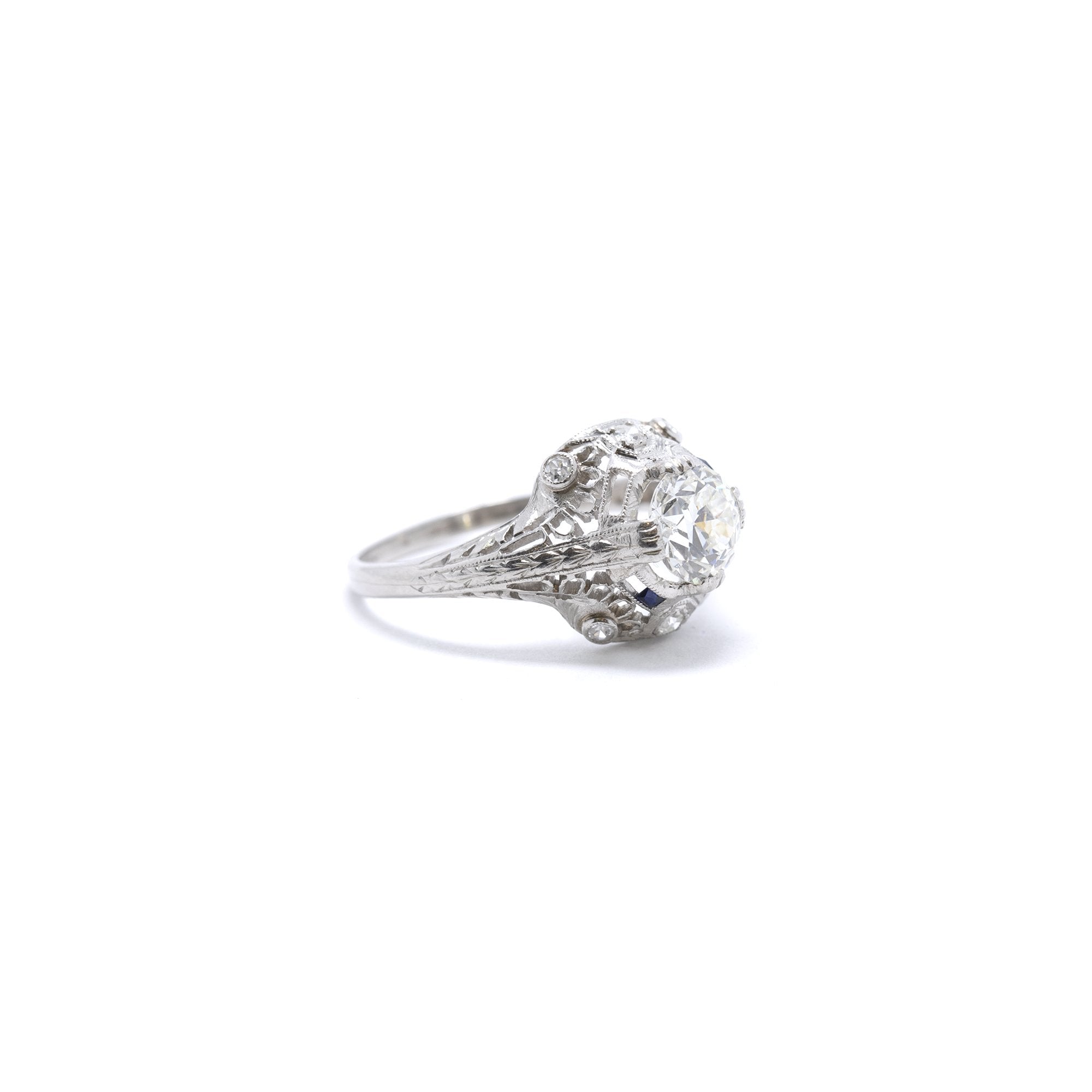 Antique Platinum Art Deco Diamond Ring(RICHARD)