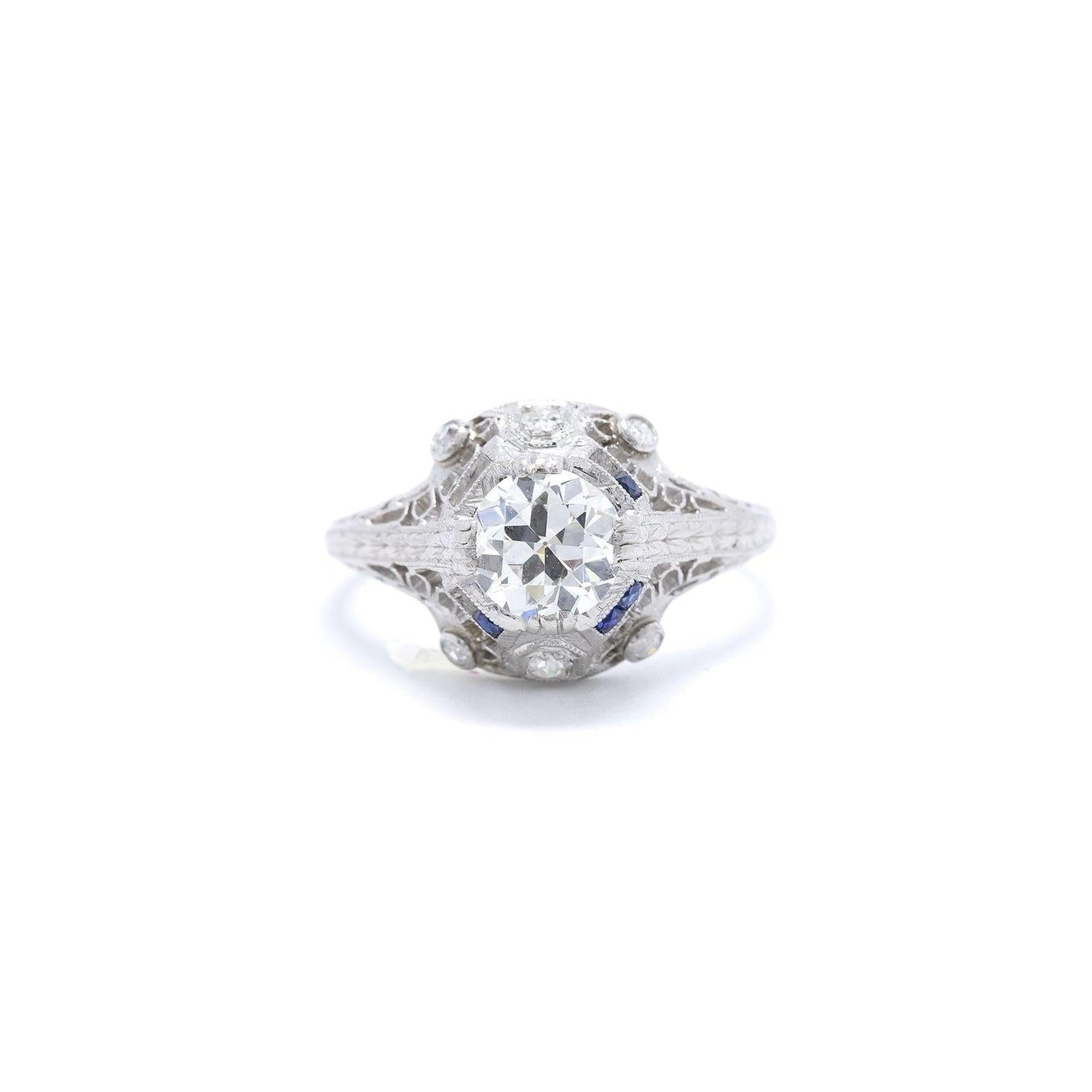 Antique Platinum Art Deco Diamond Ring(RICHARD)