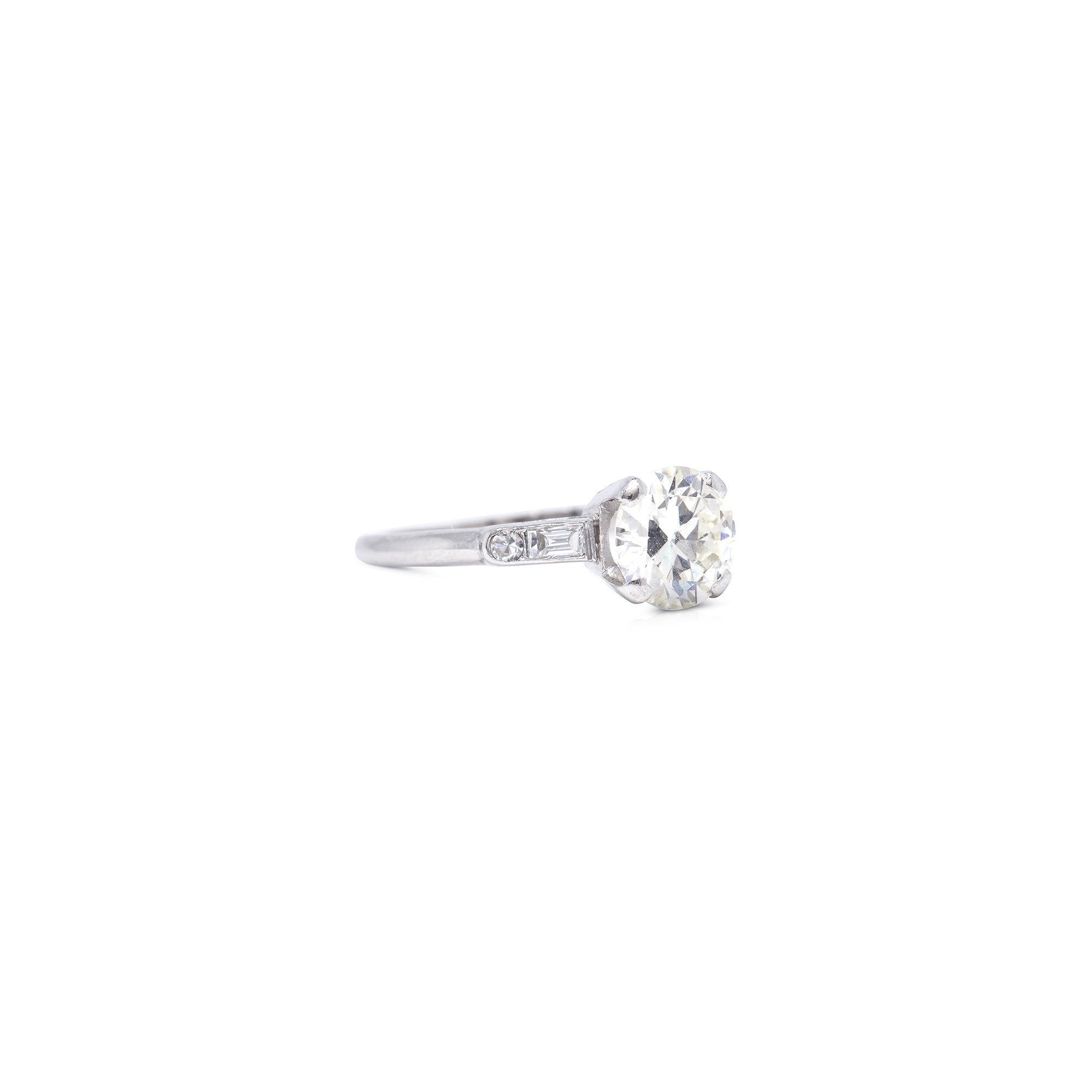 Antique Platinum Diamond Engagement Ring