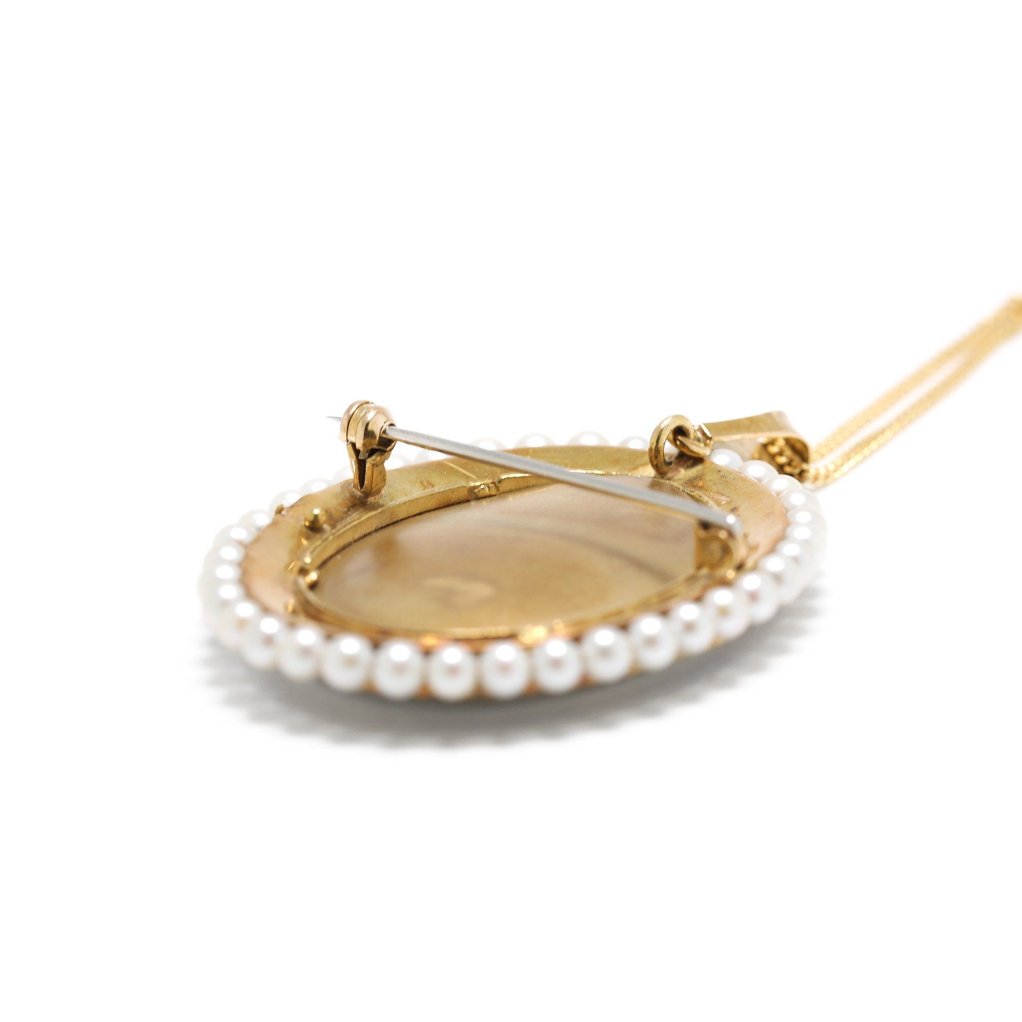 Antique Portrait Pendant Necklace