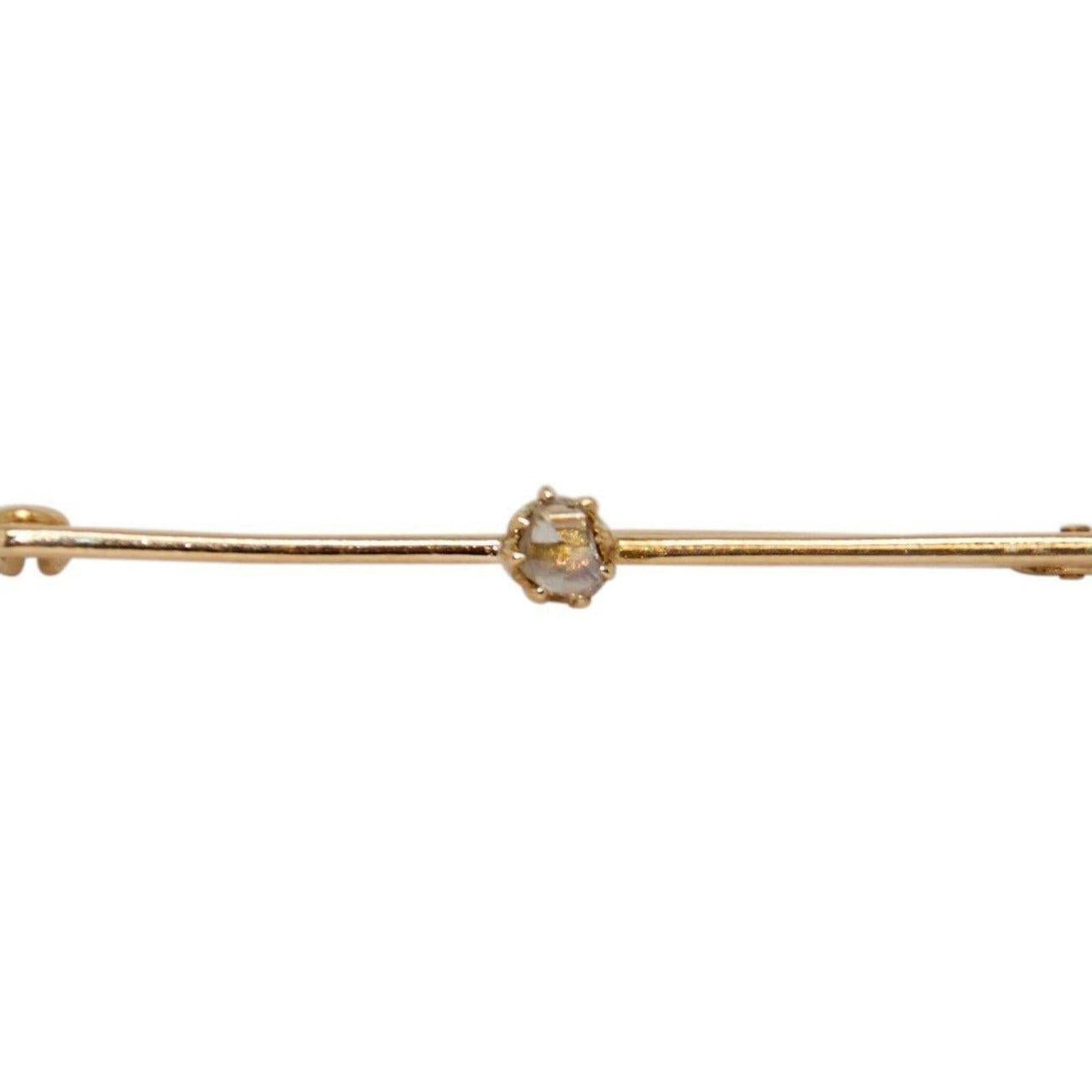 Antique Rose Cut Diamond Bar Brooch