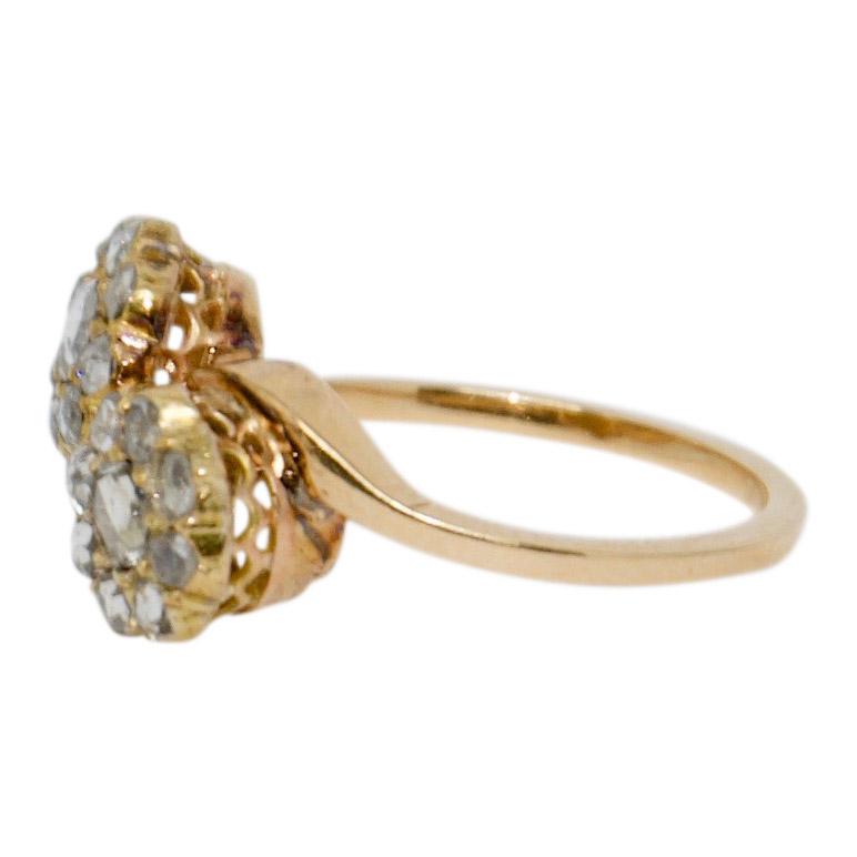Antique Rose Cut Diamond Cluster Ring