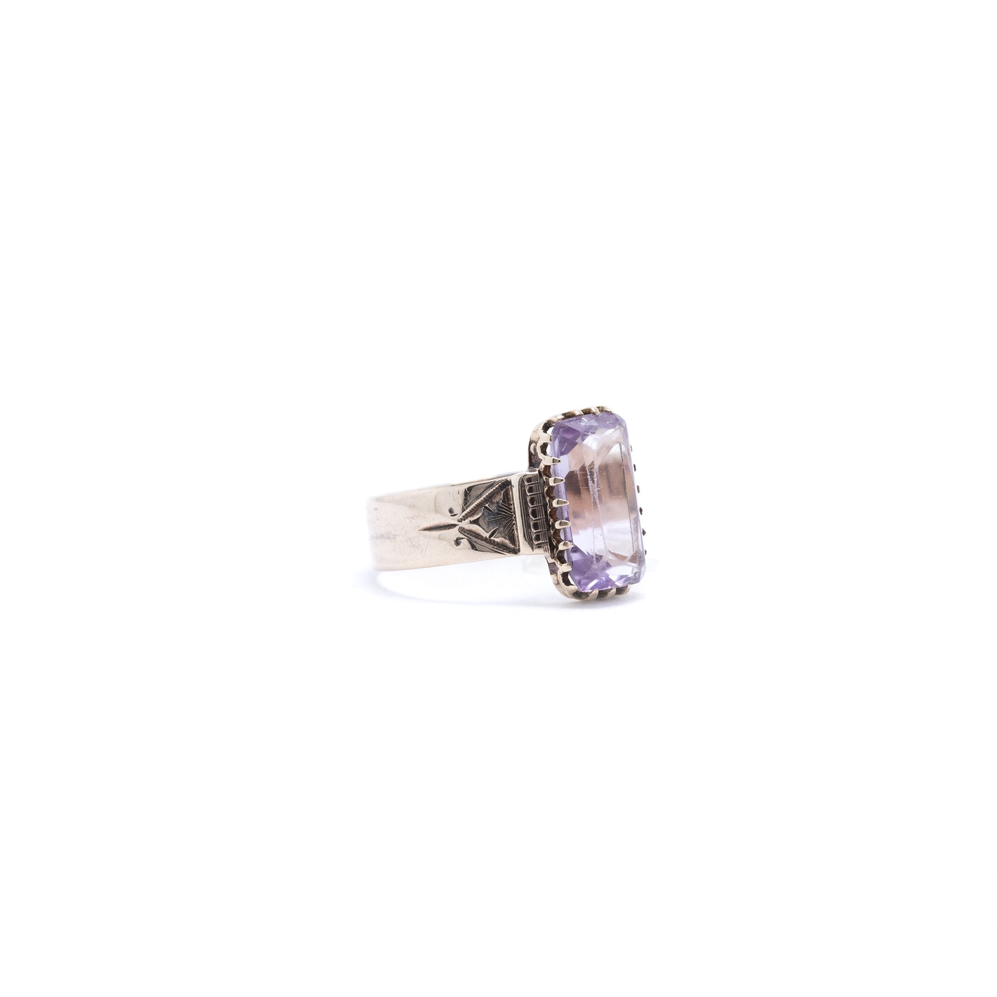Antique Rose Quartz Solitaire Ring