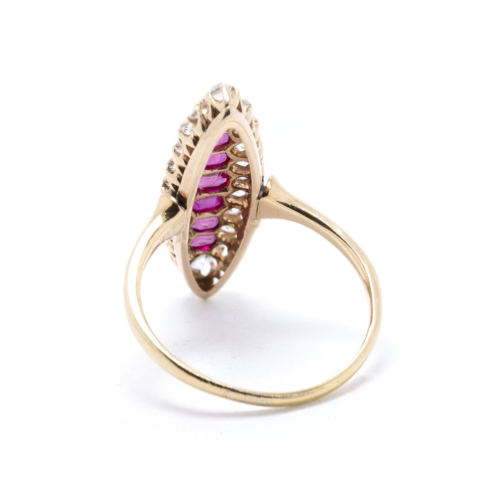 Antique Ruby & Diamond Cocktail Ring