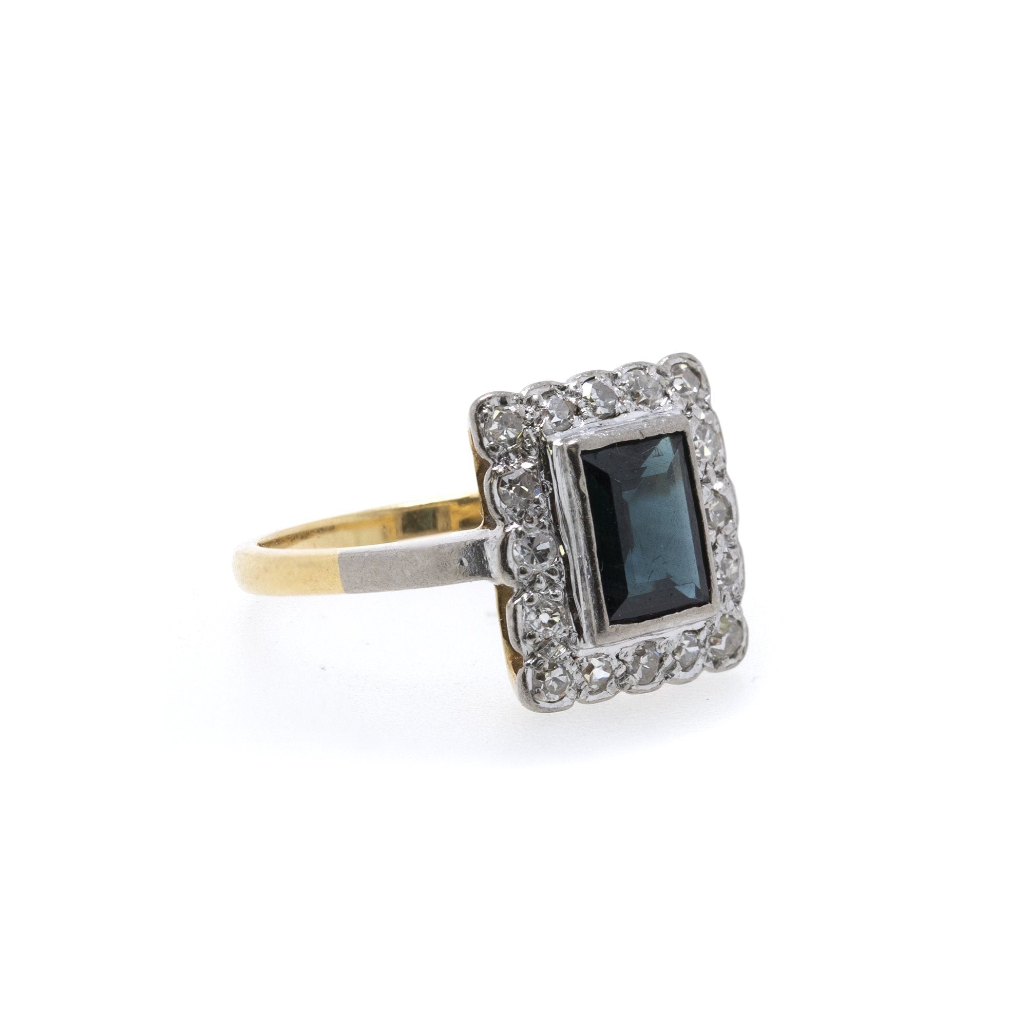 Antique Sapphire and Diamond Cocktail Ring
