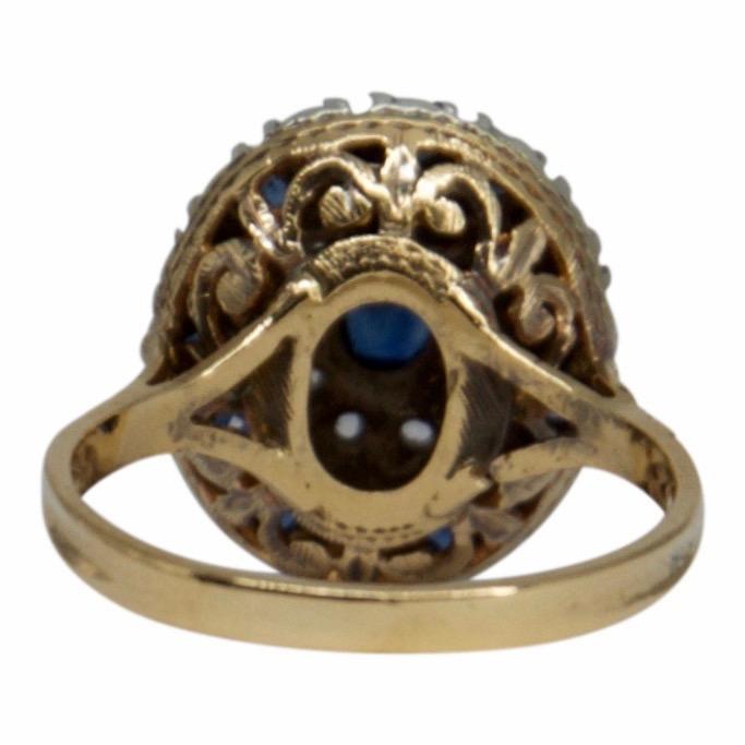 Antique Sapphire and Diamond Cocktail Ring